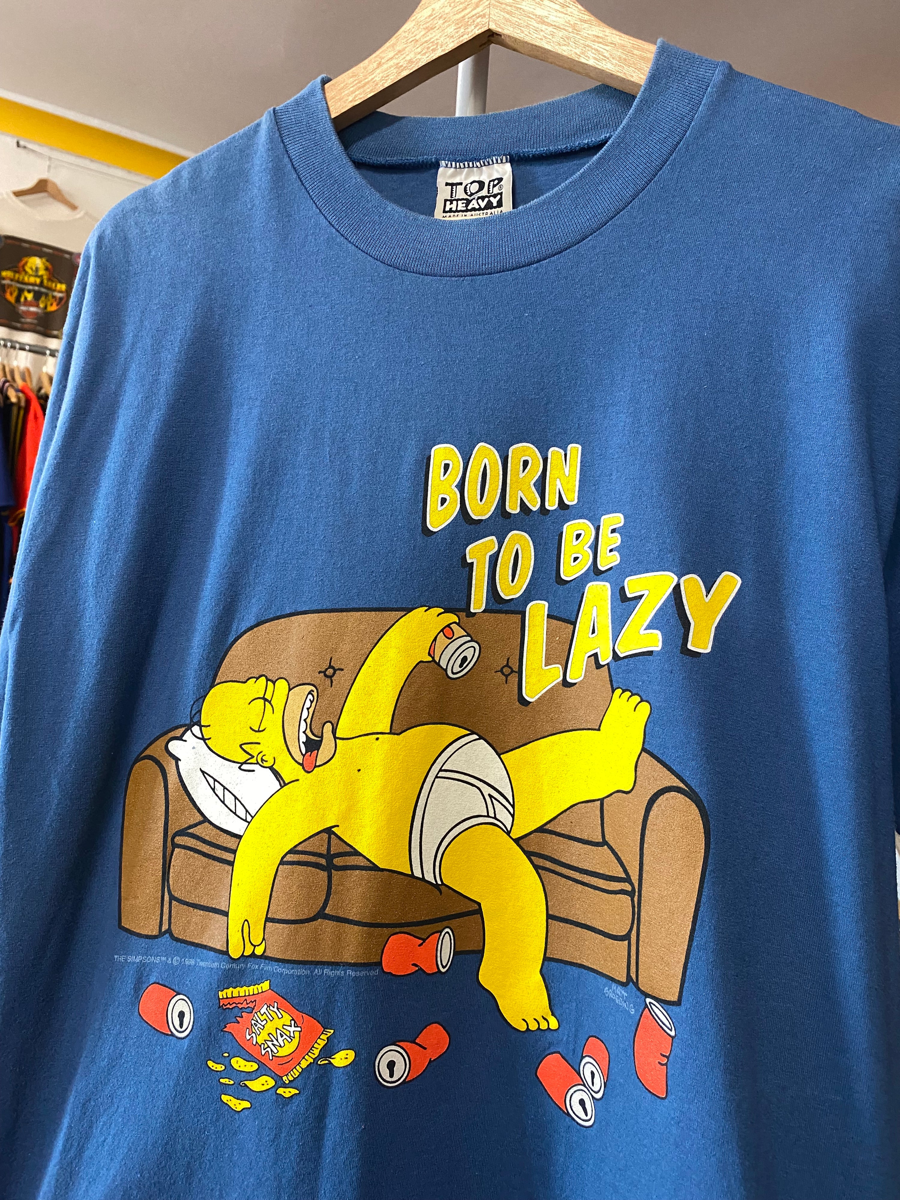 [M] 1998 Simpsons Born To Be Lazy Tee