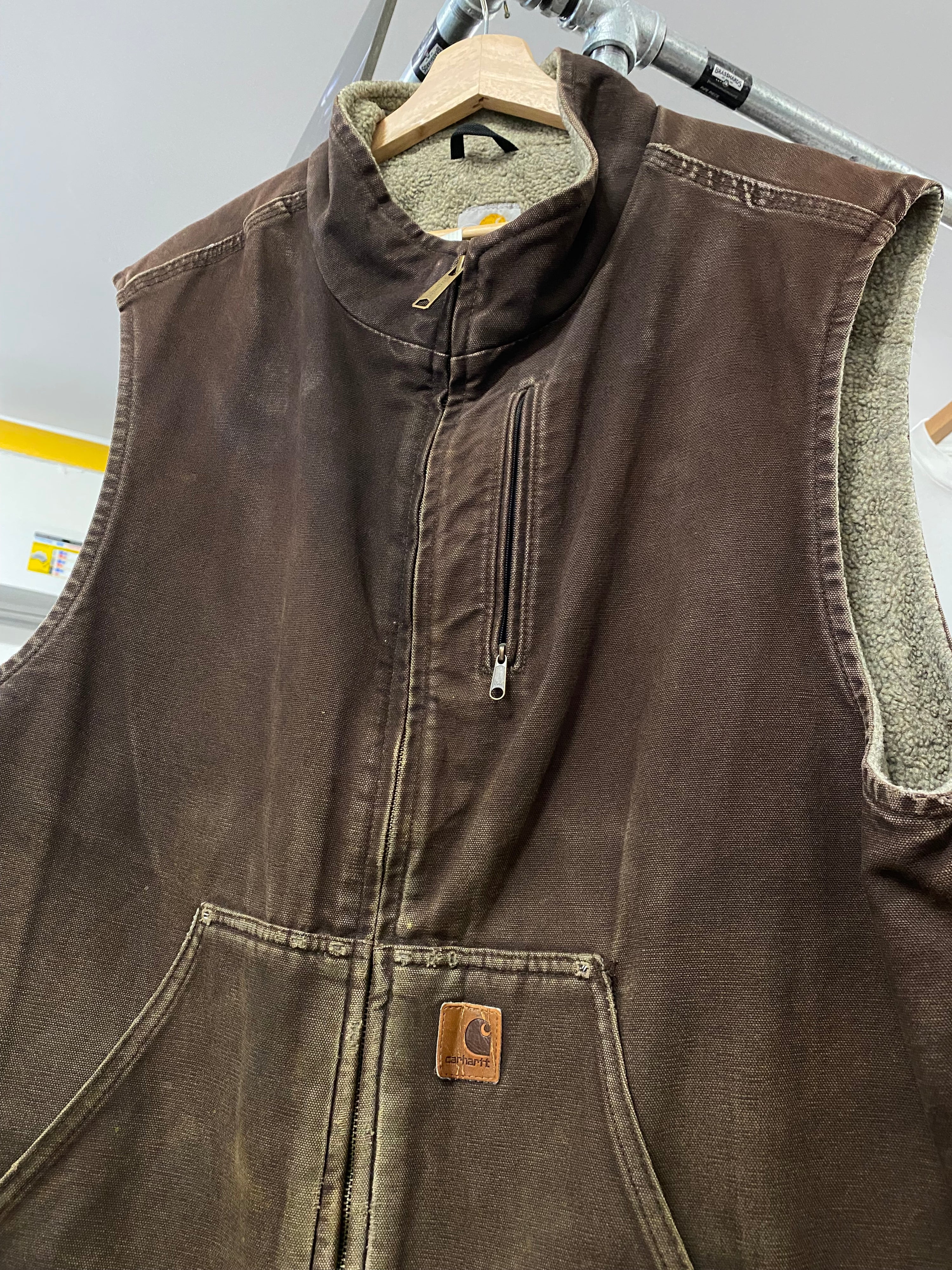 [2XL] Carhartt Brown Vest BROKEN ZIP
