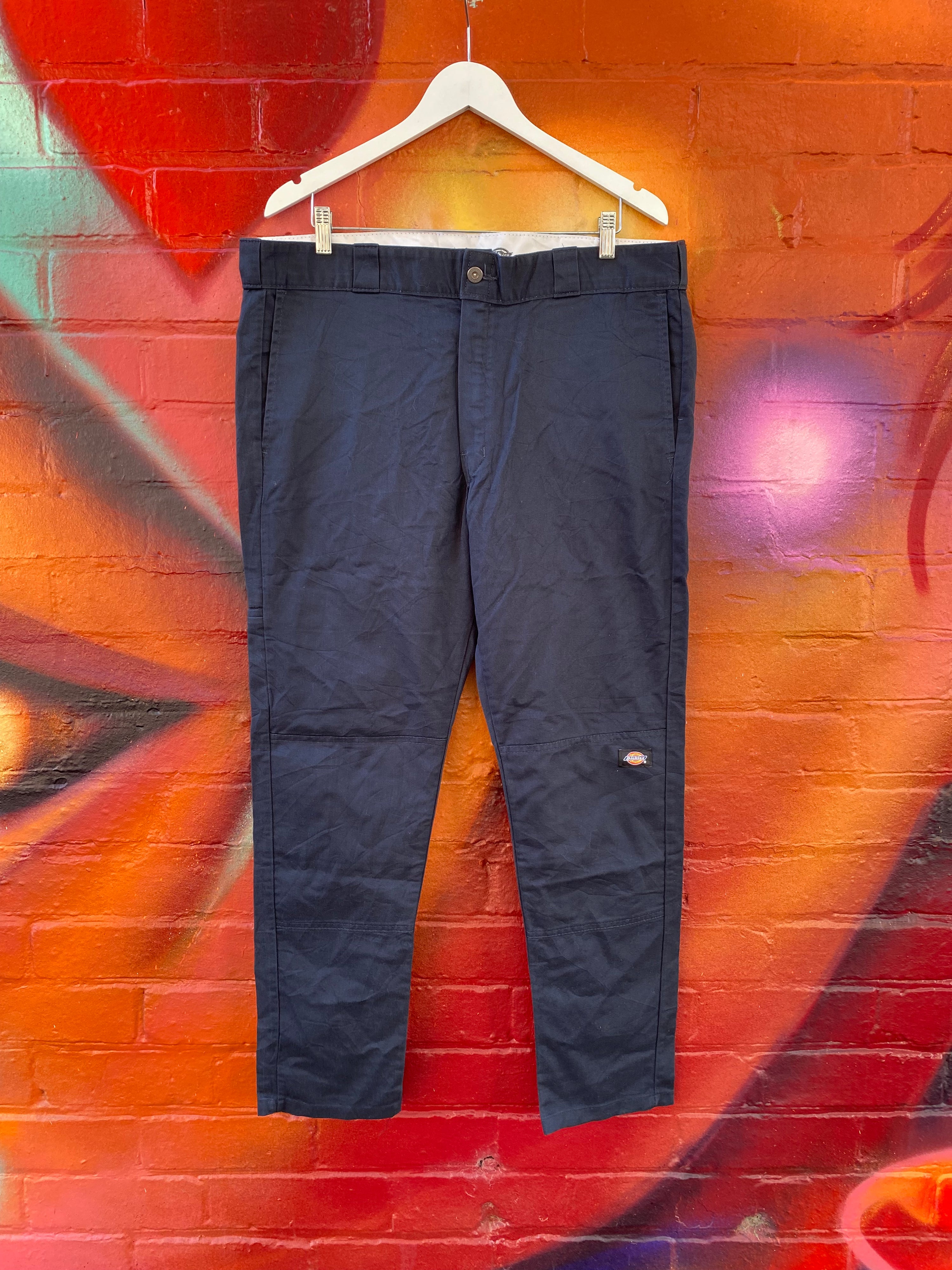 [38] Dickies Navy Double Knee Work Pants D145