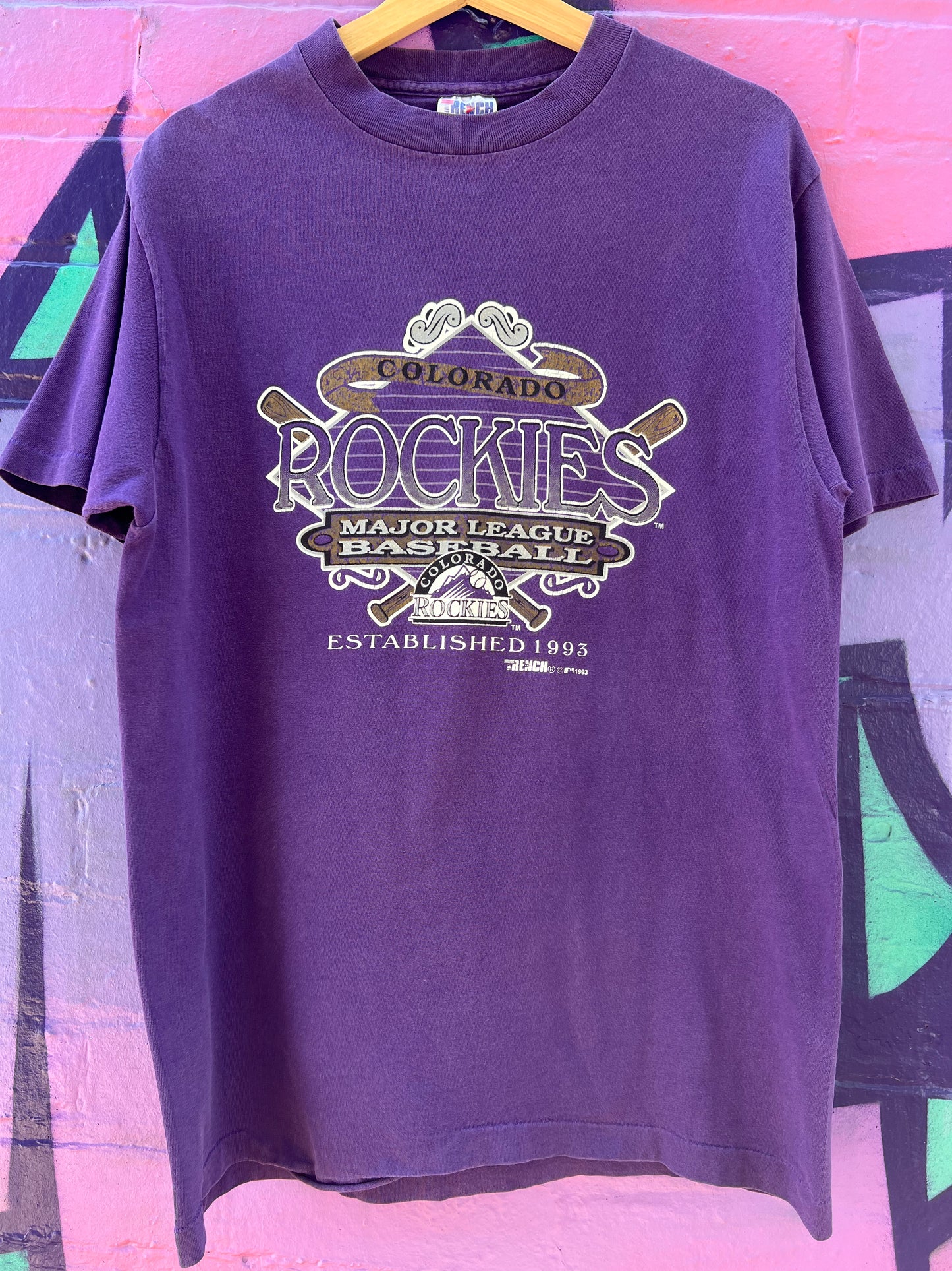 L - 1993 Colorado Rockies MLB Purple Tee