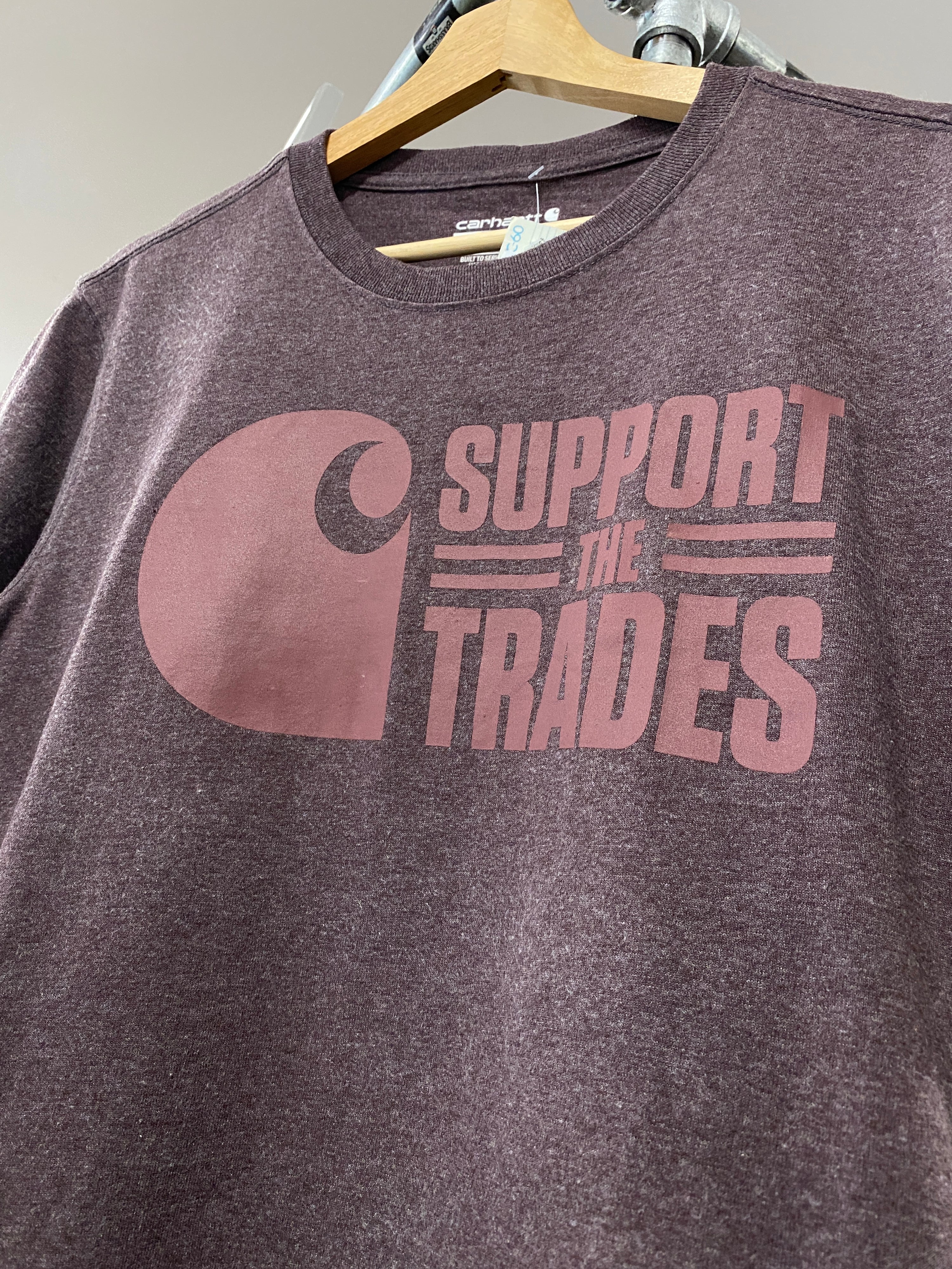 L - Carhartt Wine/Plum Support The Trades (12-14) Tee