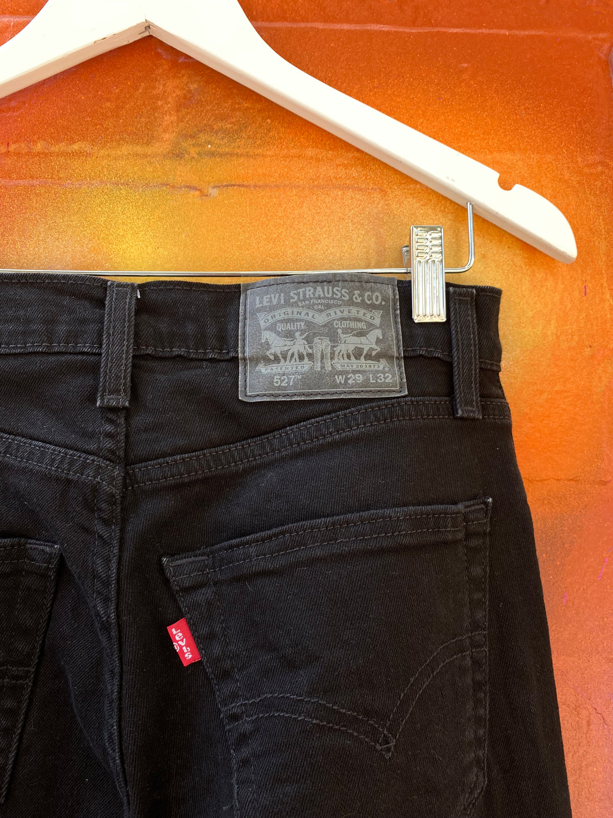 [29] Levis 527 Slim Leg Black Denim  Jeans 29x32