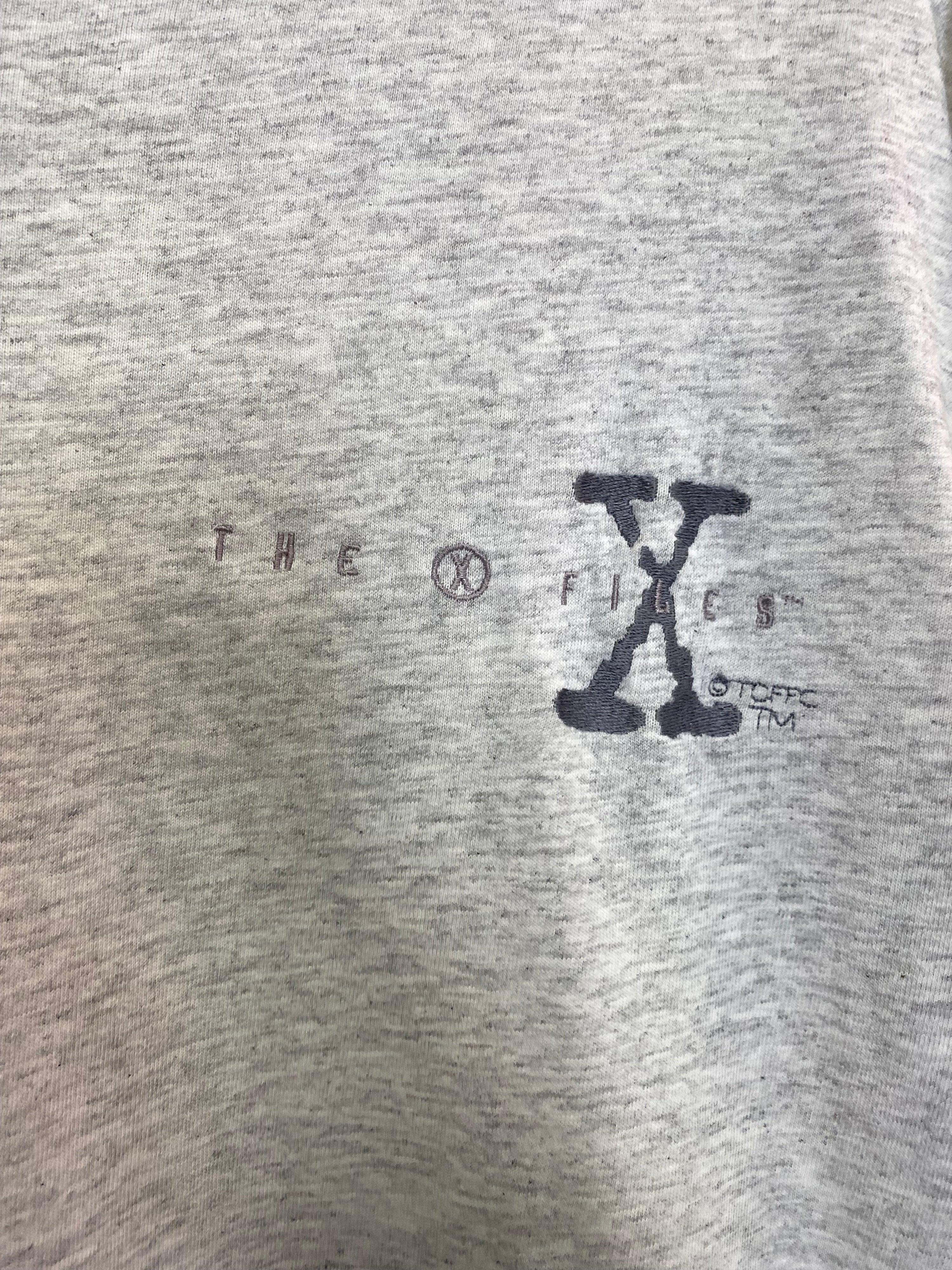 XL - 1990s The X Files Embroidered Grey Tee
