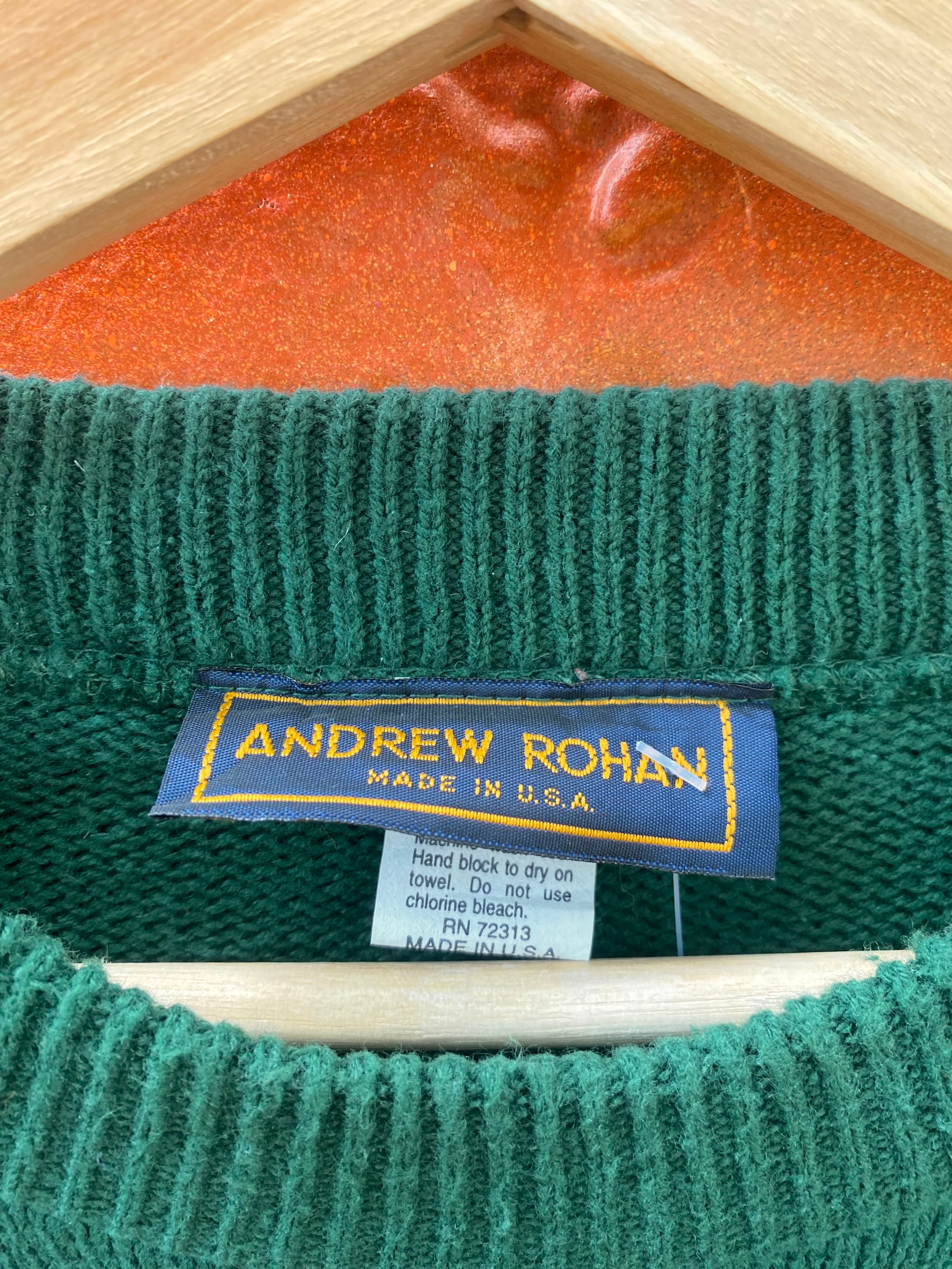 [XL] Andrew Rohan Green 'AARM' Knit Sweater