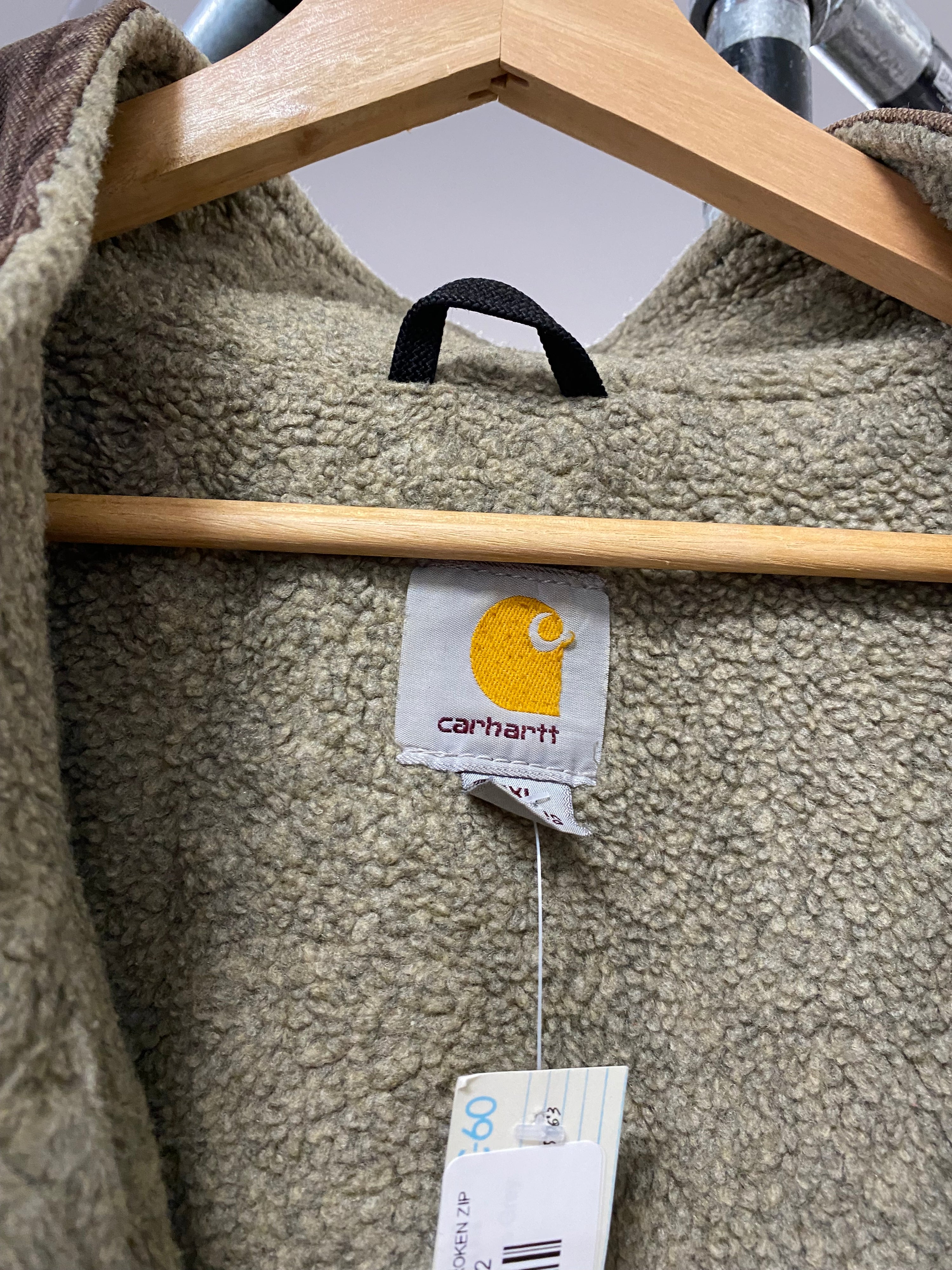 [2XL] Carhartt Brown Vest BROKEN ZIP