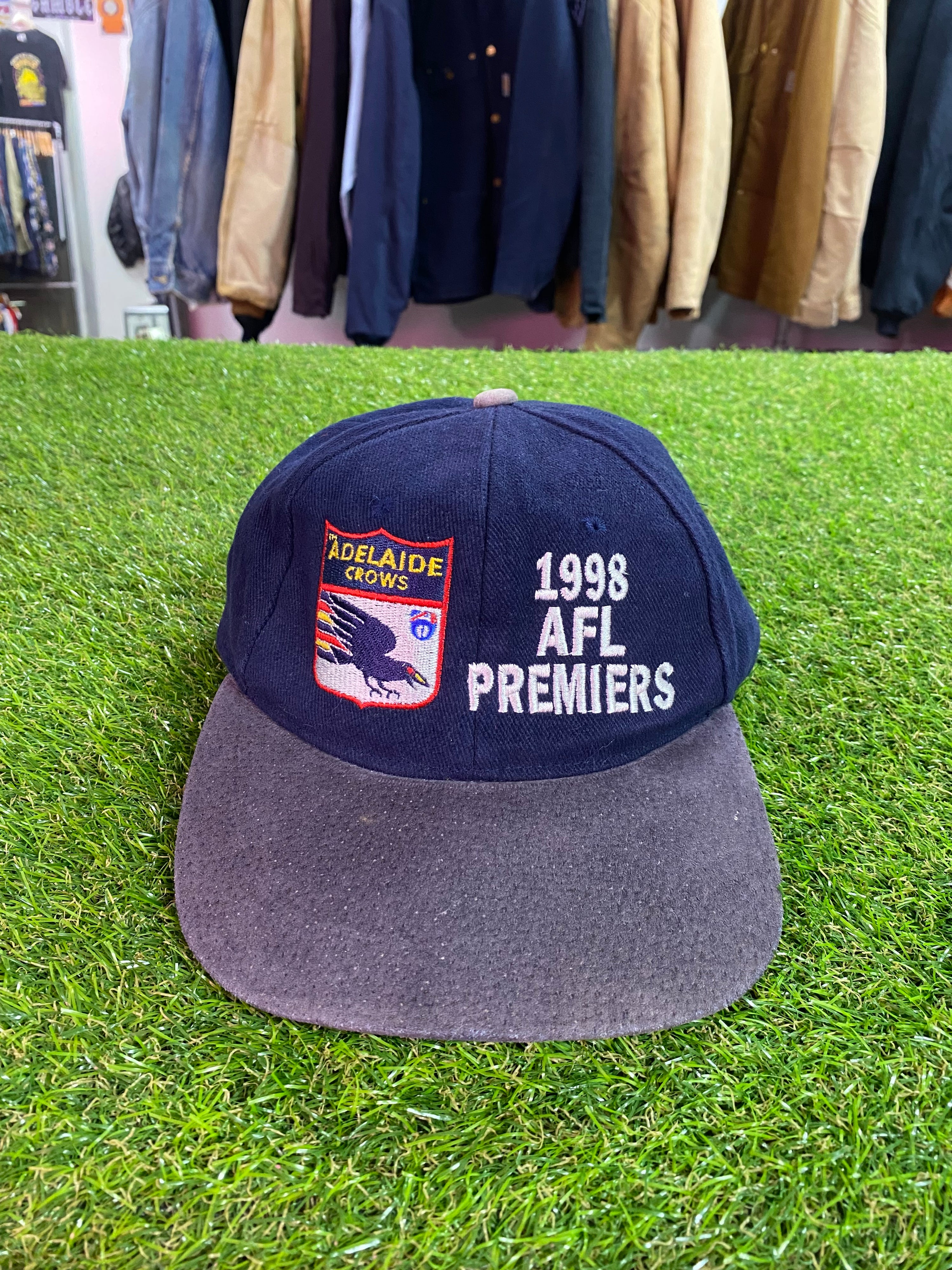 Vintage Adelaide Crows 1998 AFL Premiers Navy/Grey Cap