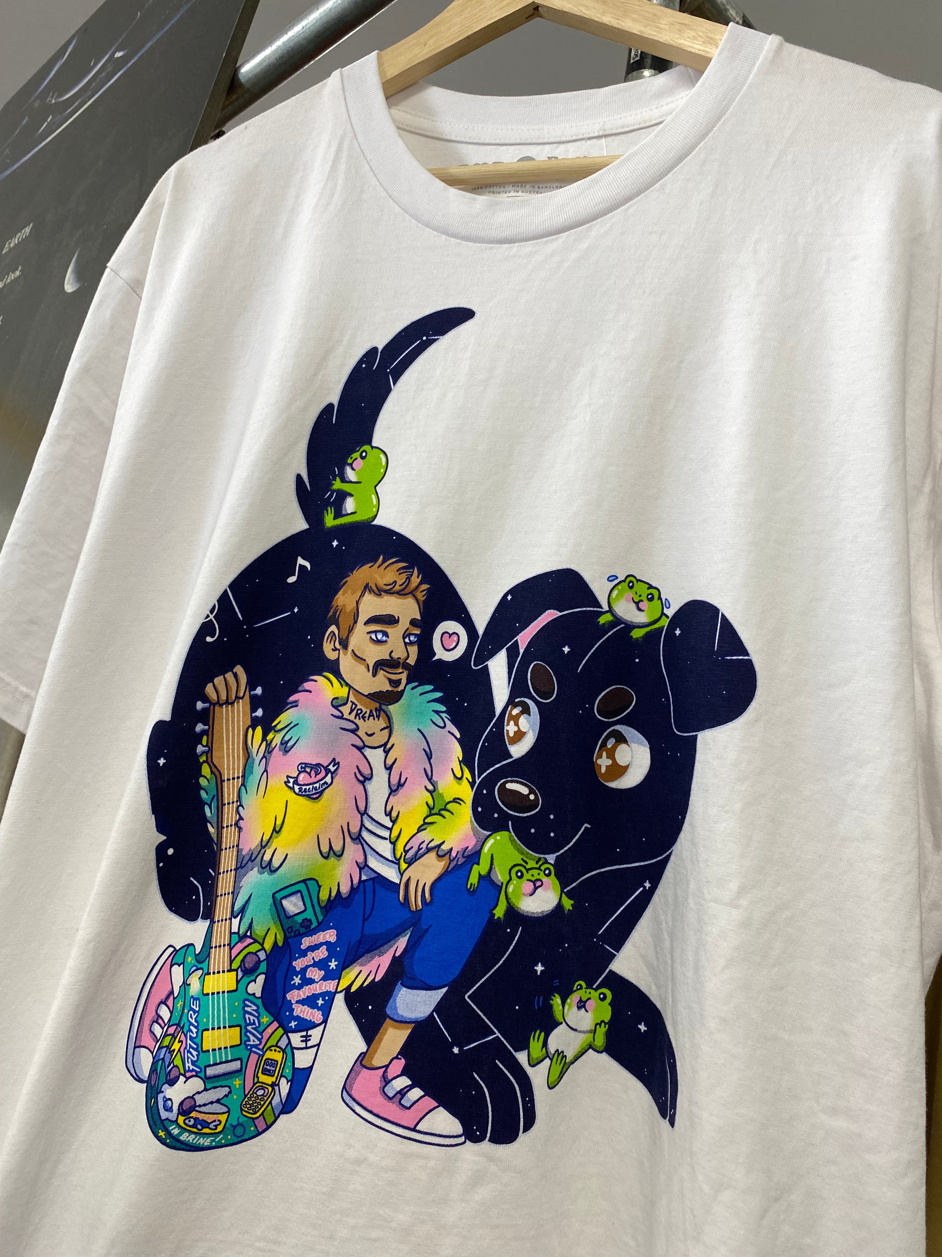 [XL] Daniel Johns Galaxy Dog White Tee