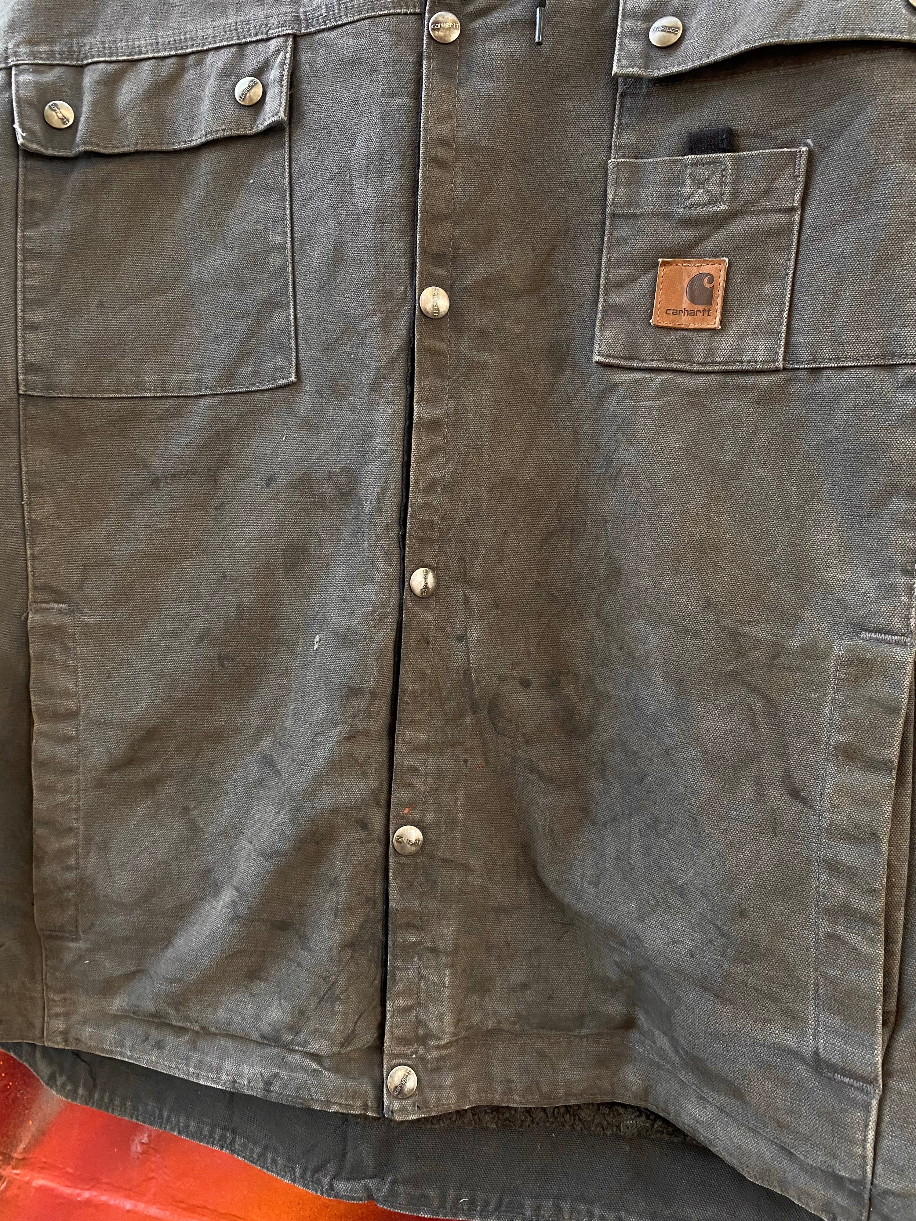 [XL] Carhartt Grey J284 Hooded Chore Jacket