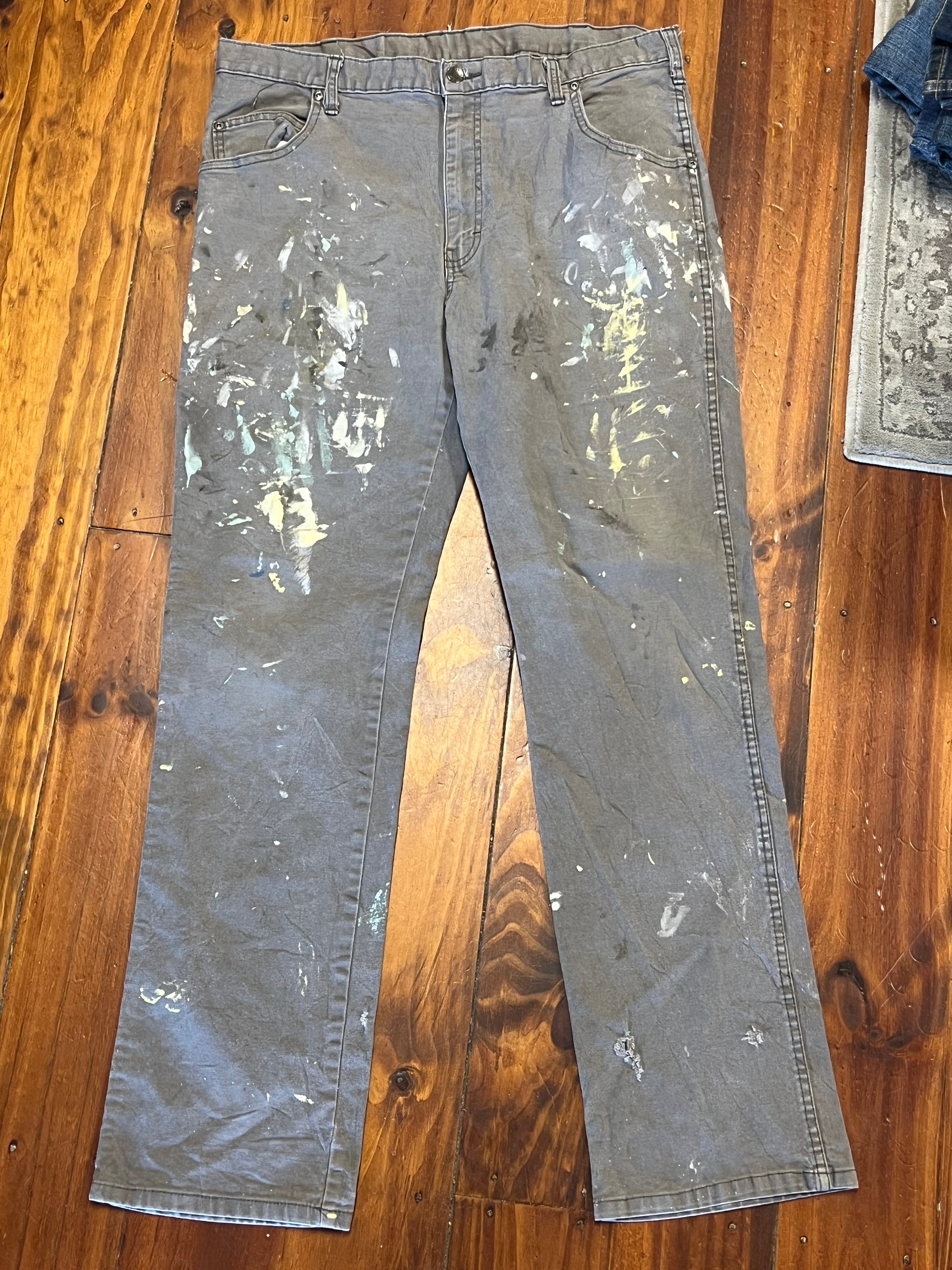 [36] Dickies Grey Carpenter Paint Spatter 36x34