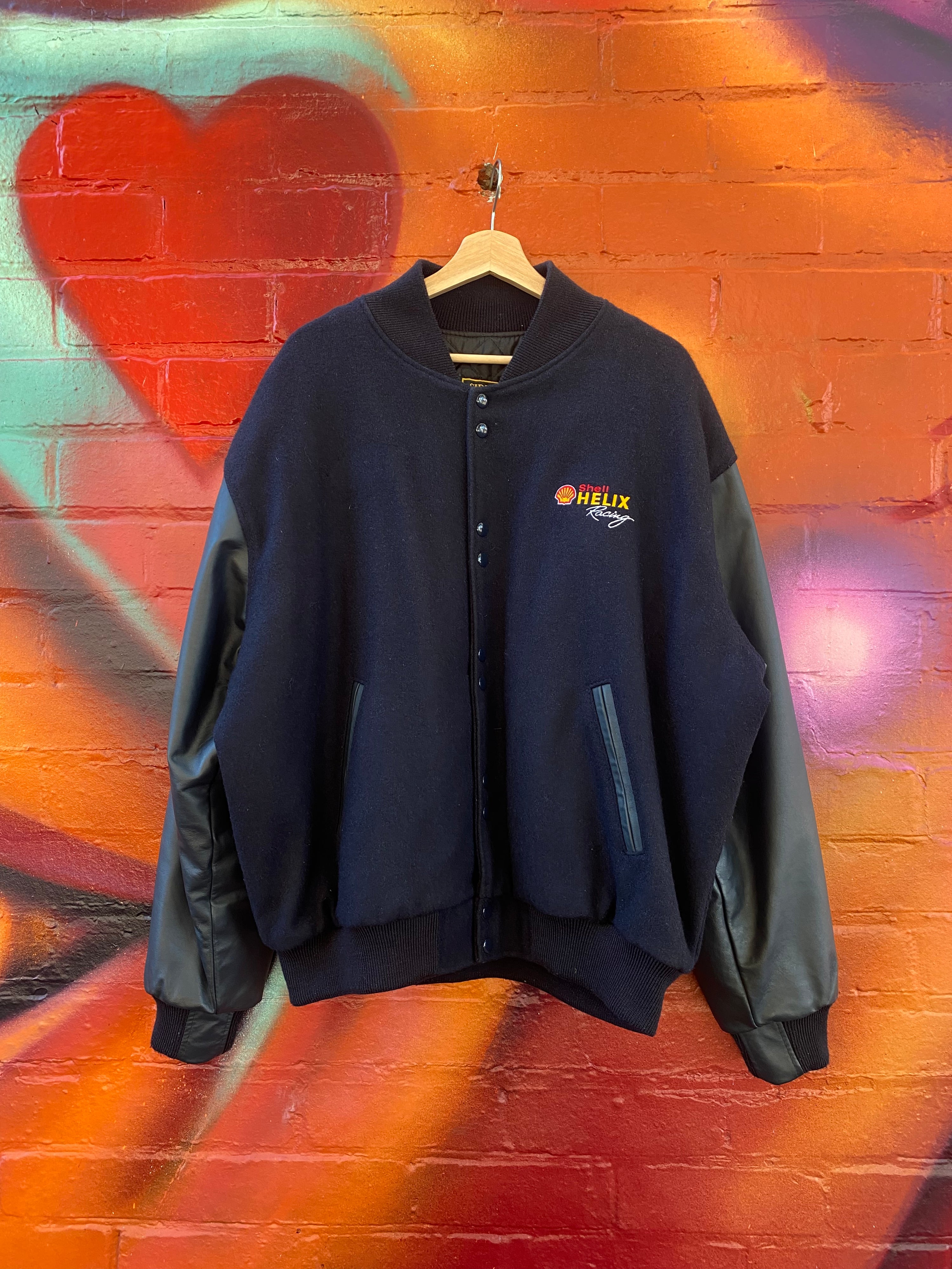 [XL] 1990s Shell Helix Racing Varsity Jacket
