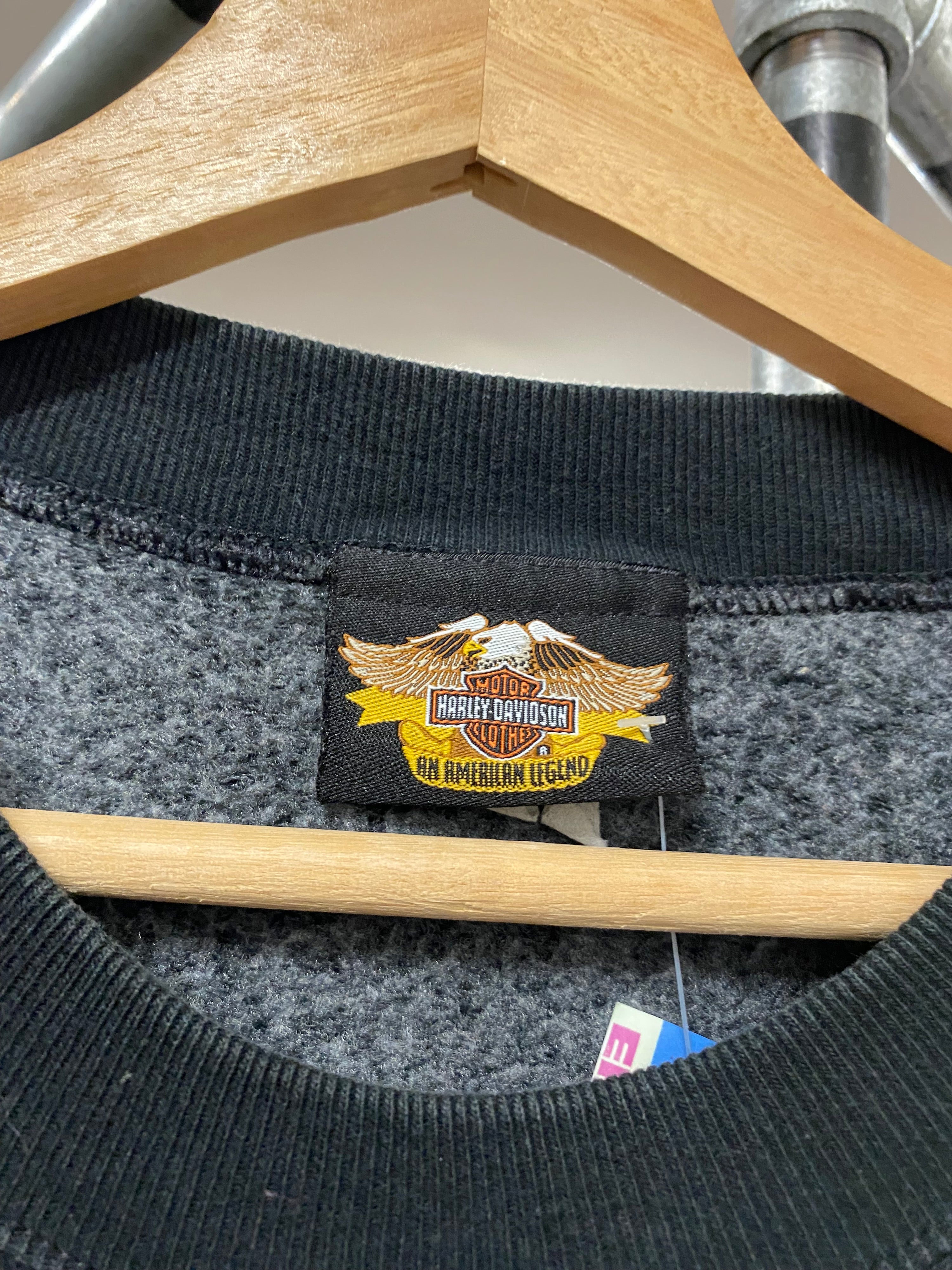 [L] Vintage Harley Davidson Embroidered Black Jumper