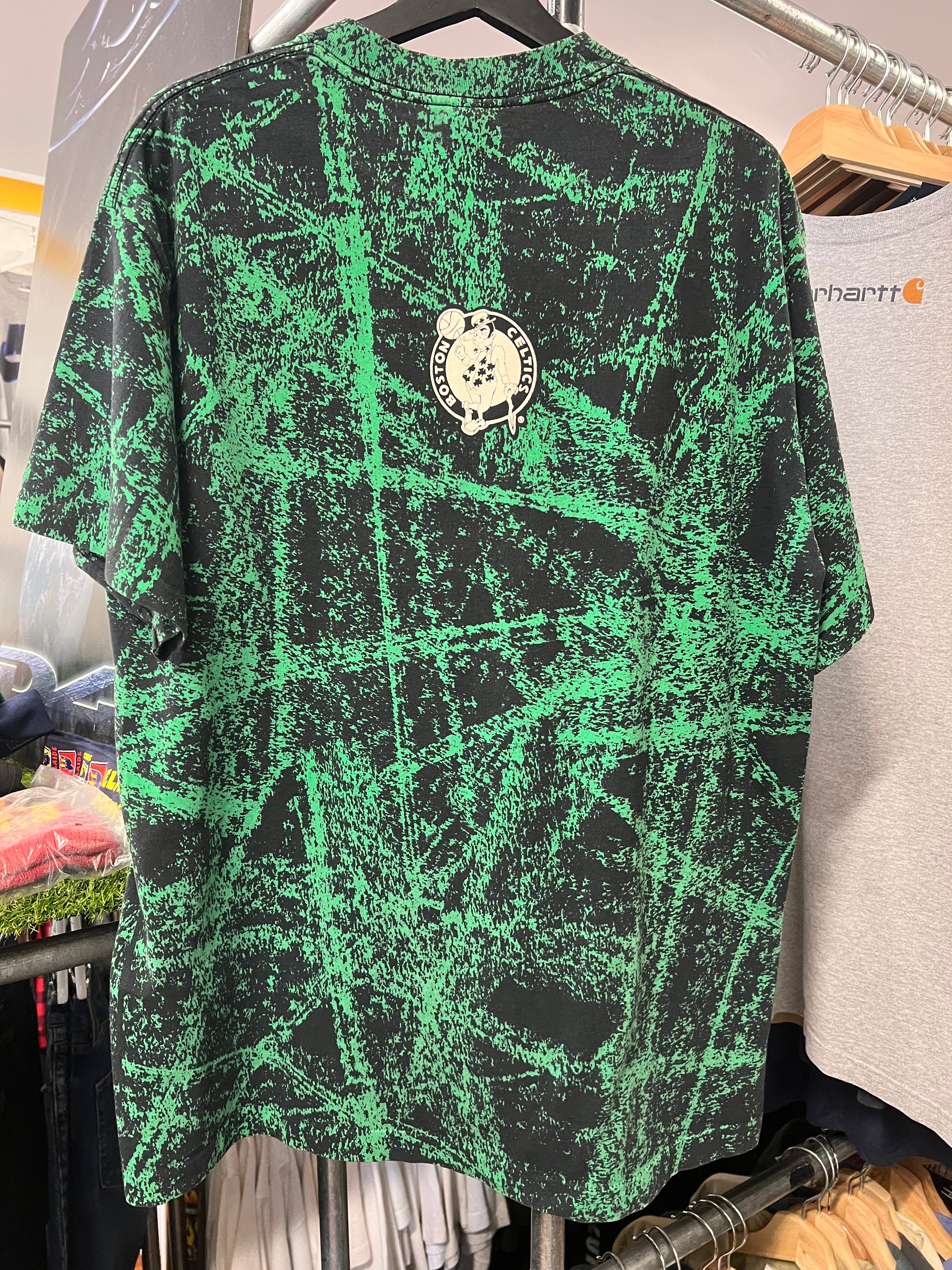 [XL] 1990 Boston Celtics All Over Print Salem Tee