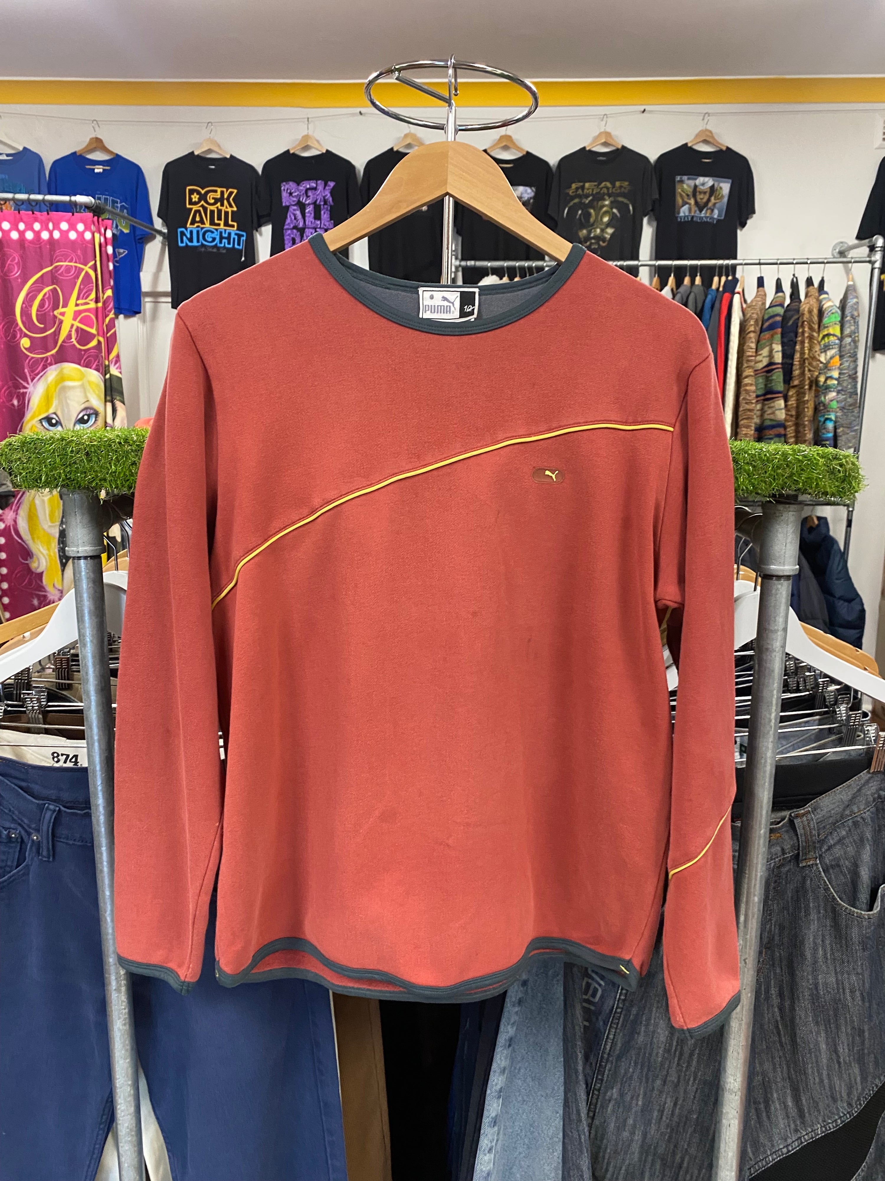 [S] Puma Maroon Jumper Yellow Accents
