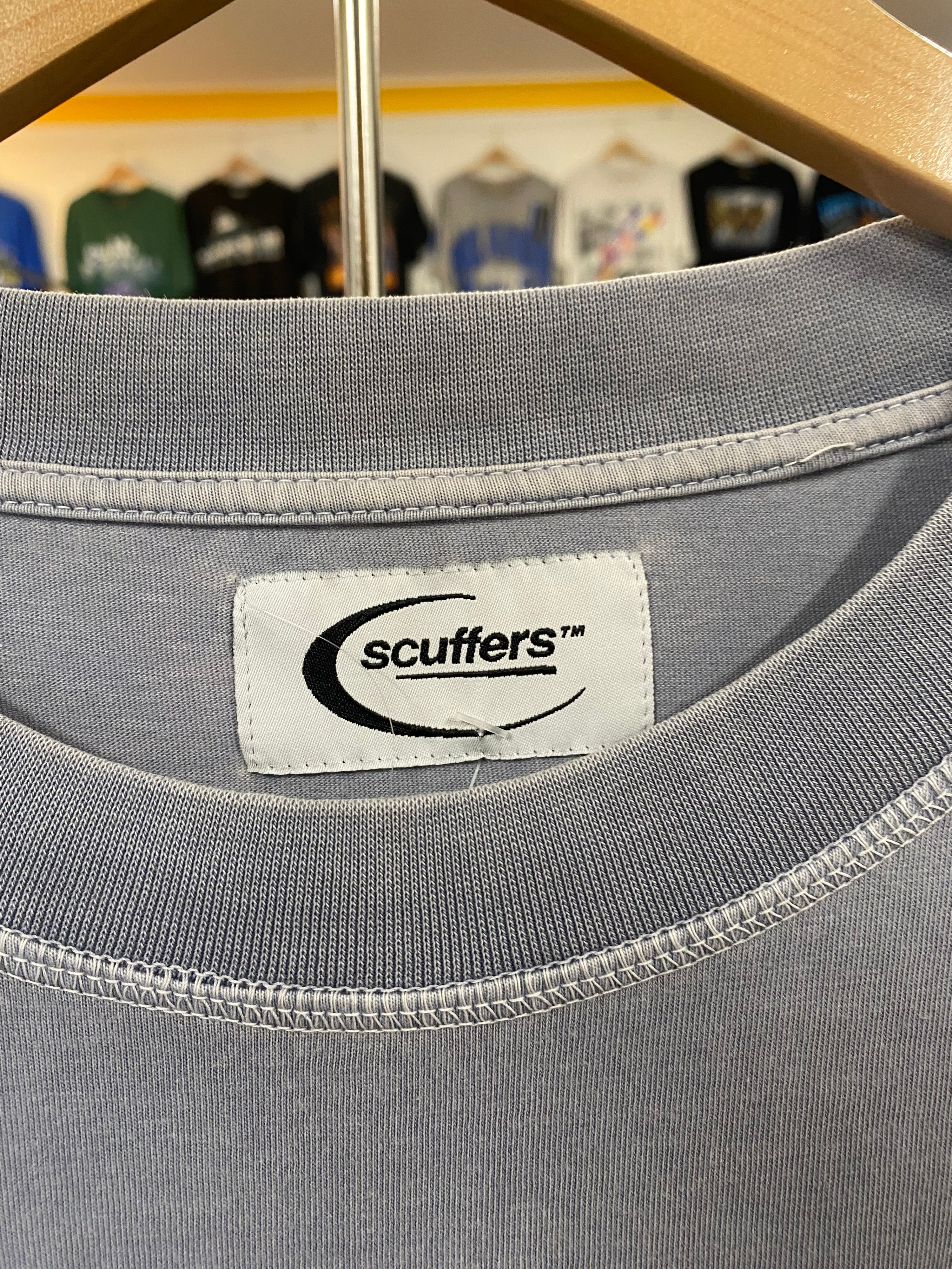 [XL] SCUFFERS Worldwide Double Sided Steel Blue Tshirt