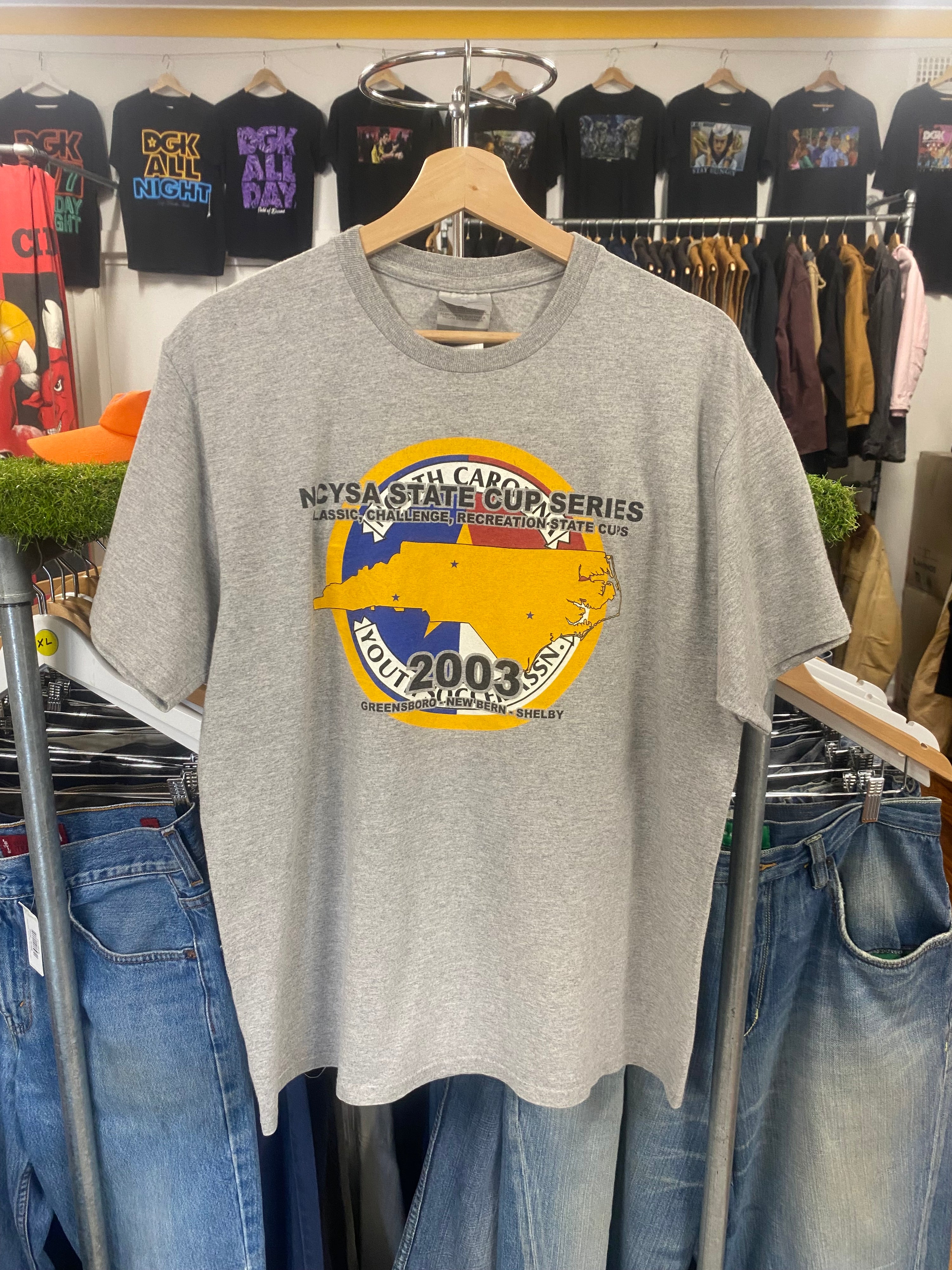 M - 2003 Nike Soccer NCYSA State Cup Series Grey DS Tee