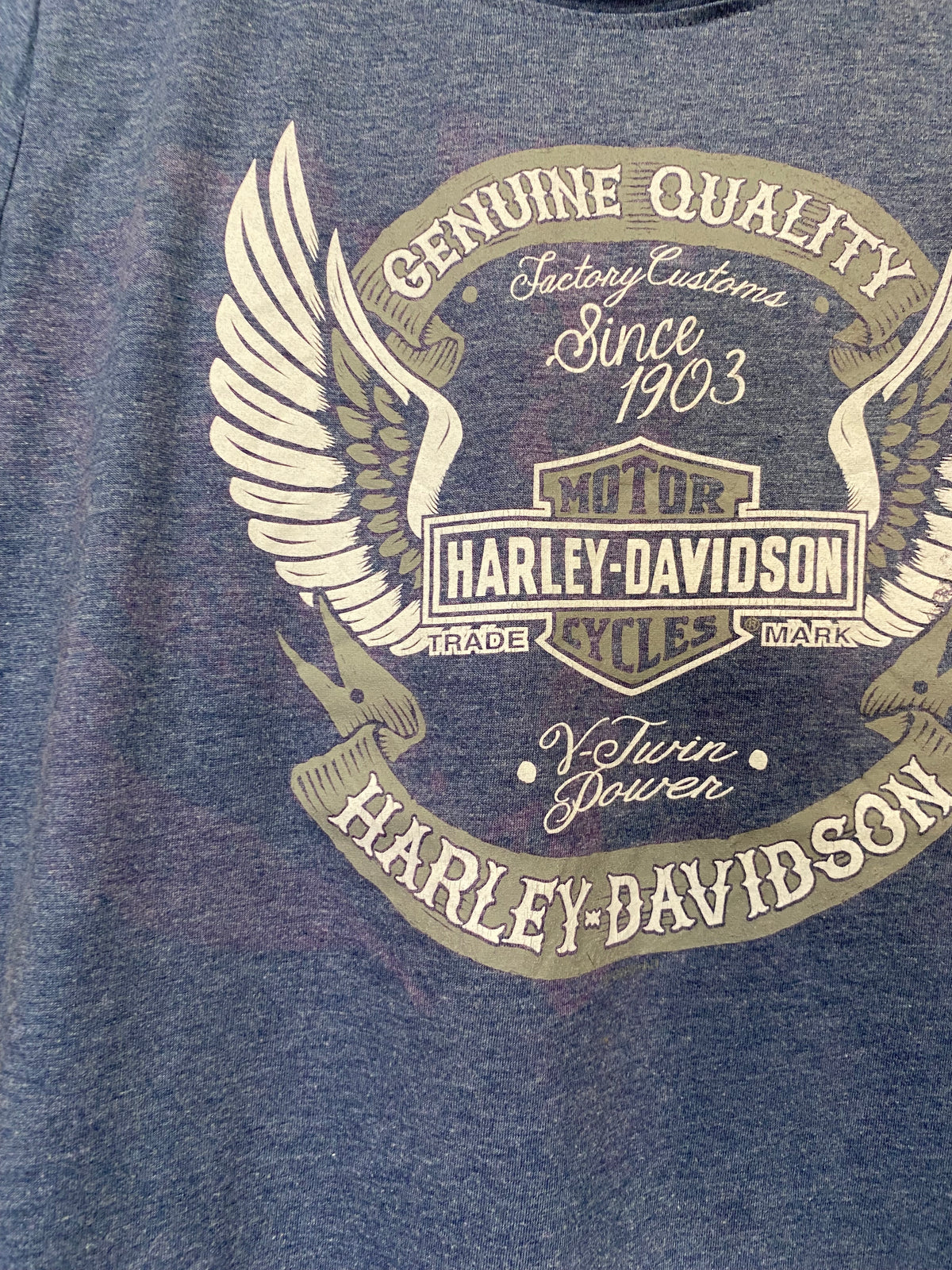 M/L - Harley Davidson Oakland California Blue Womens Tee