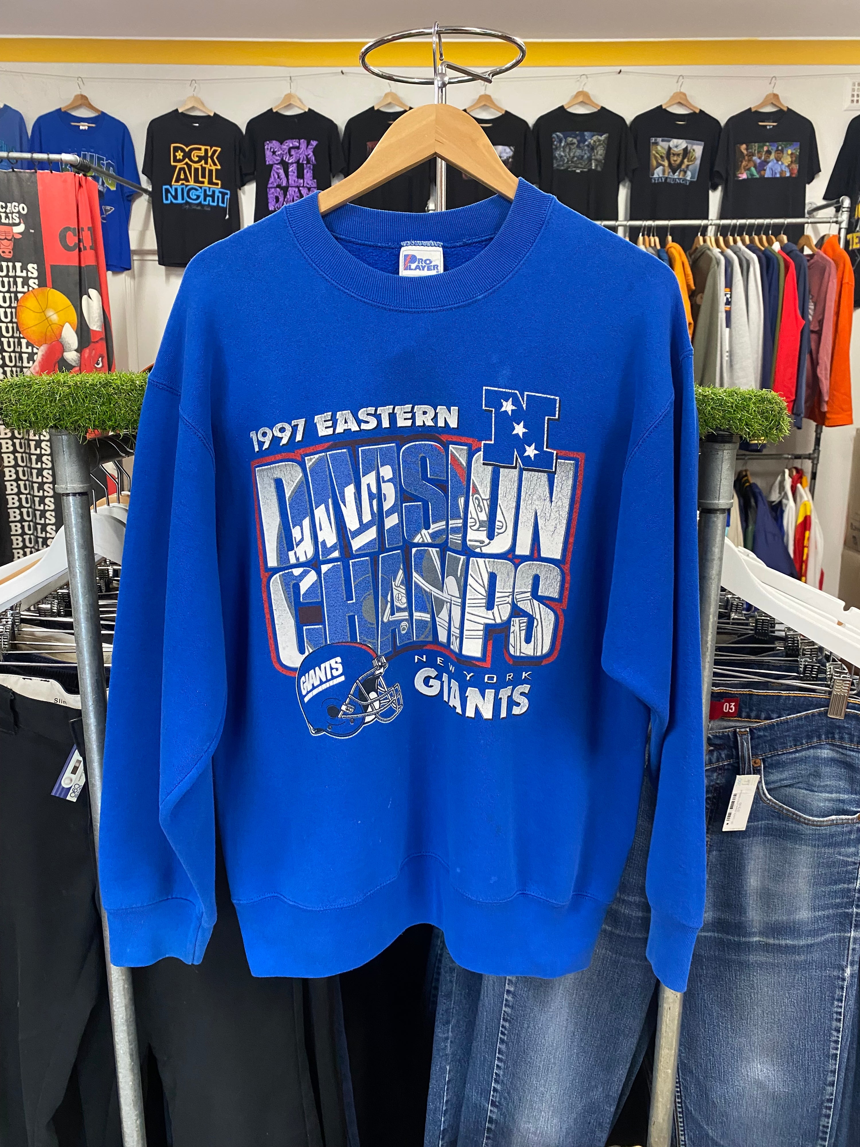 [L] 1997 New York Giants Division Champions Blue Jumper