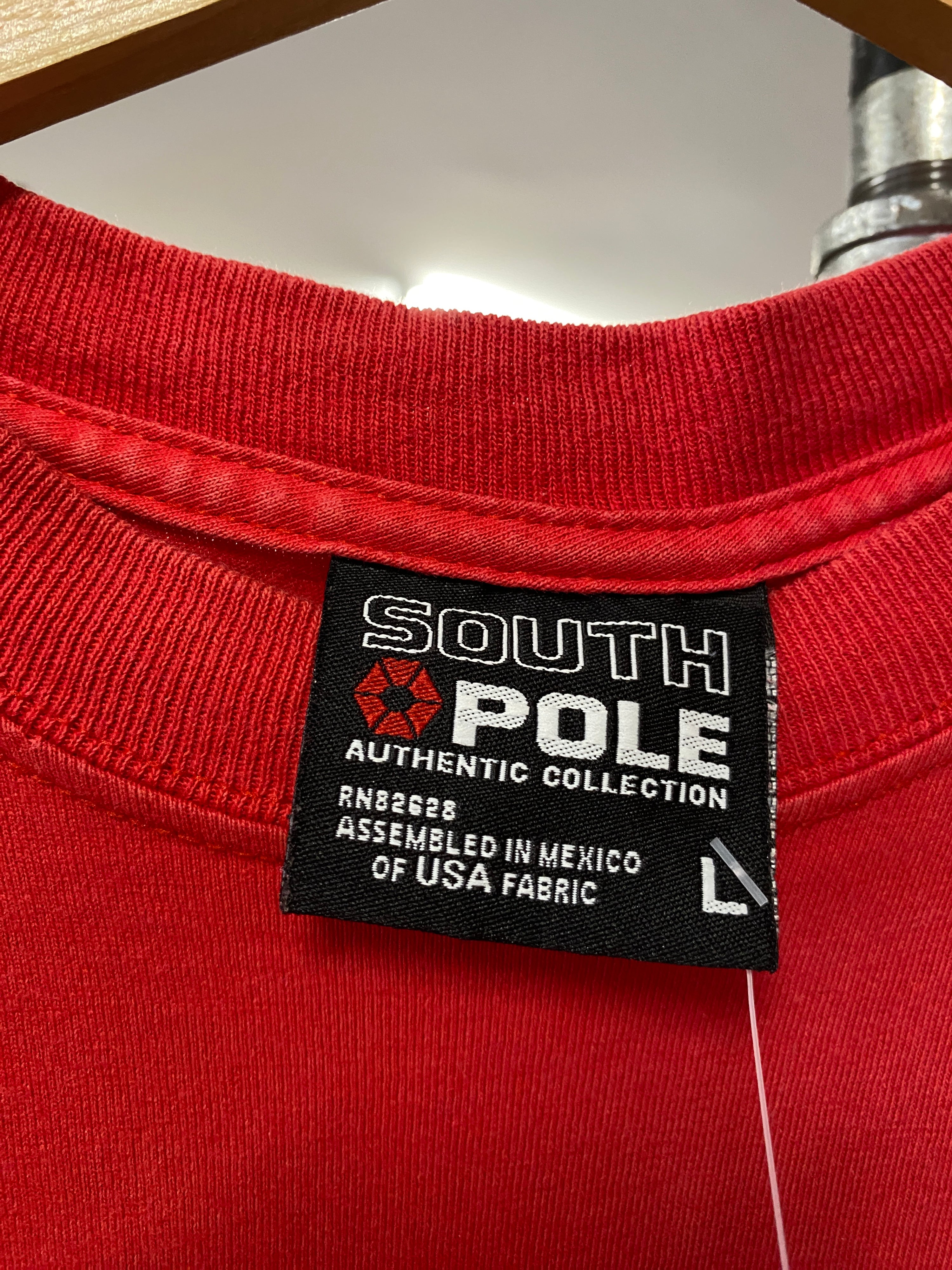 L - South Pole Tactile Spellout Red Tee