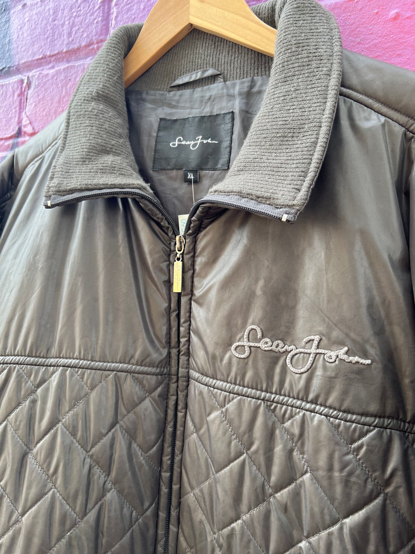 XL - Sean John Quilted Silver Jacket