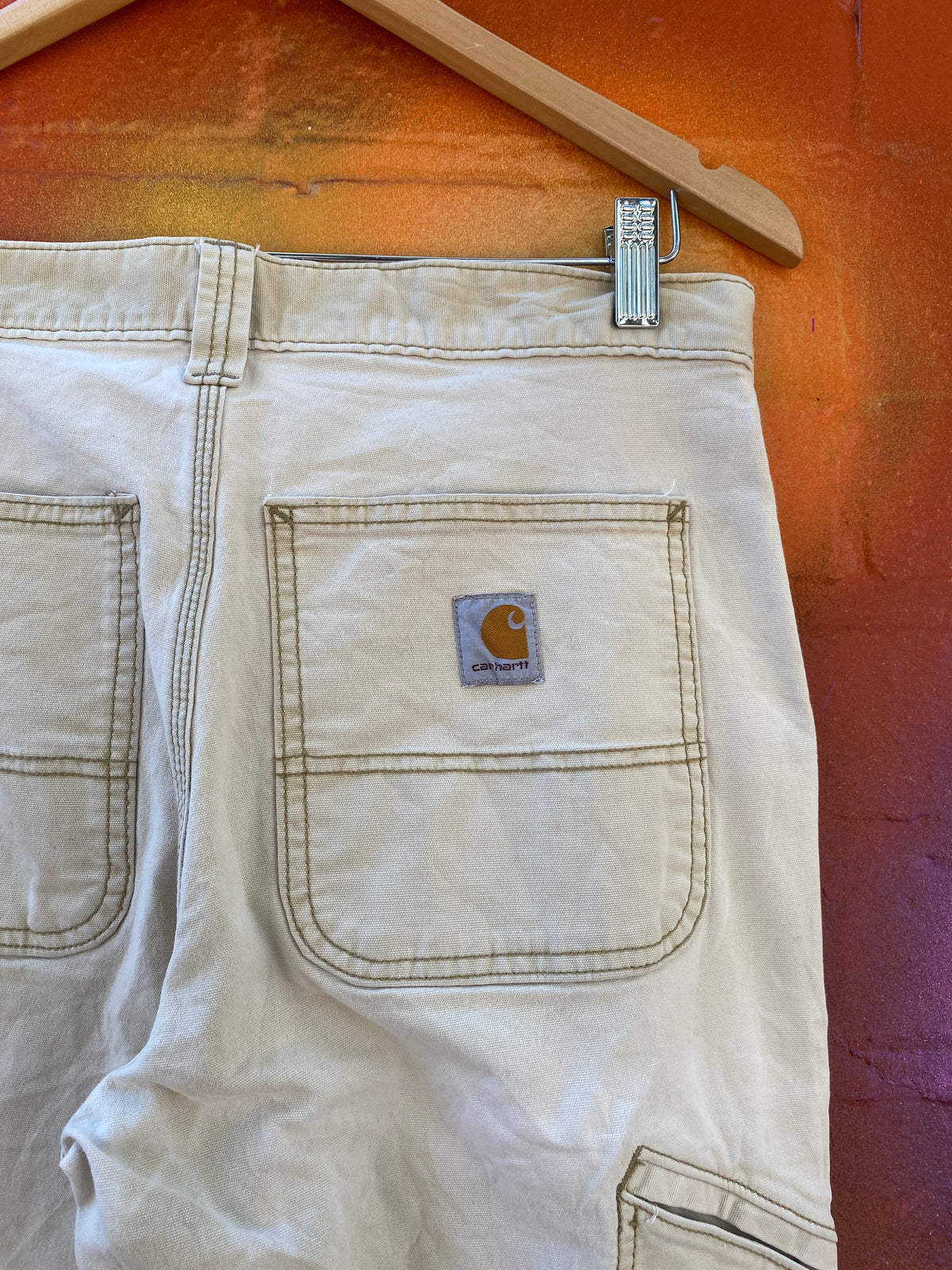 [31] Carhartt 102291 Faded Light Tan Carpenter Pants 31x32