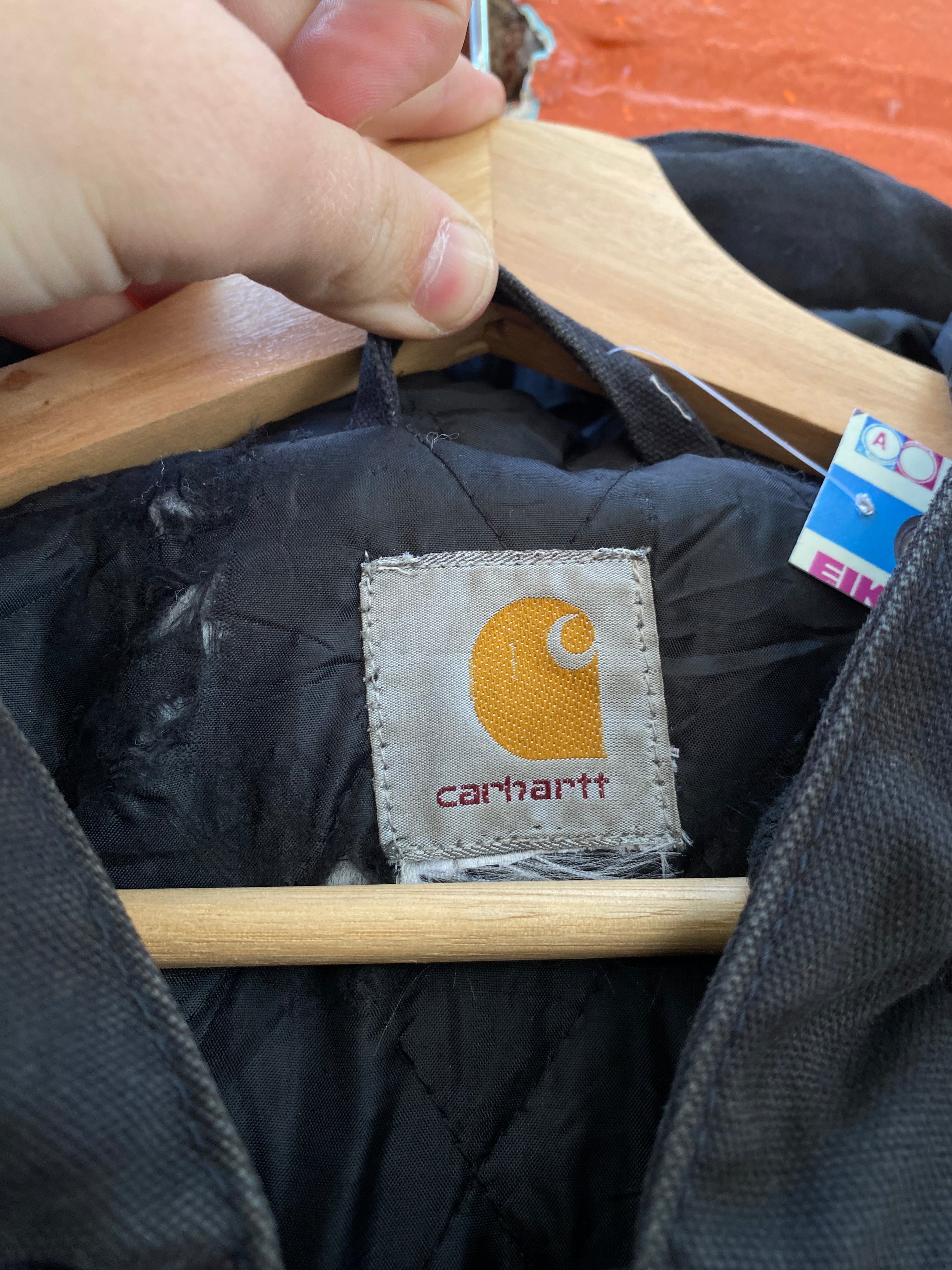 [XL] Vintage Carhartt Black Active Jacket Red Stitching