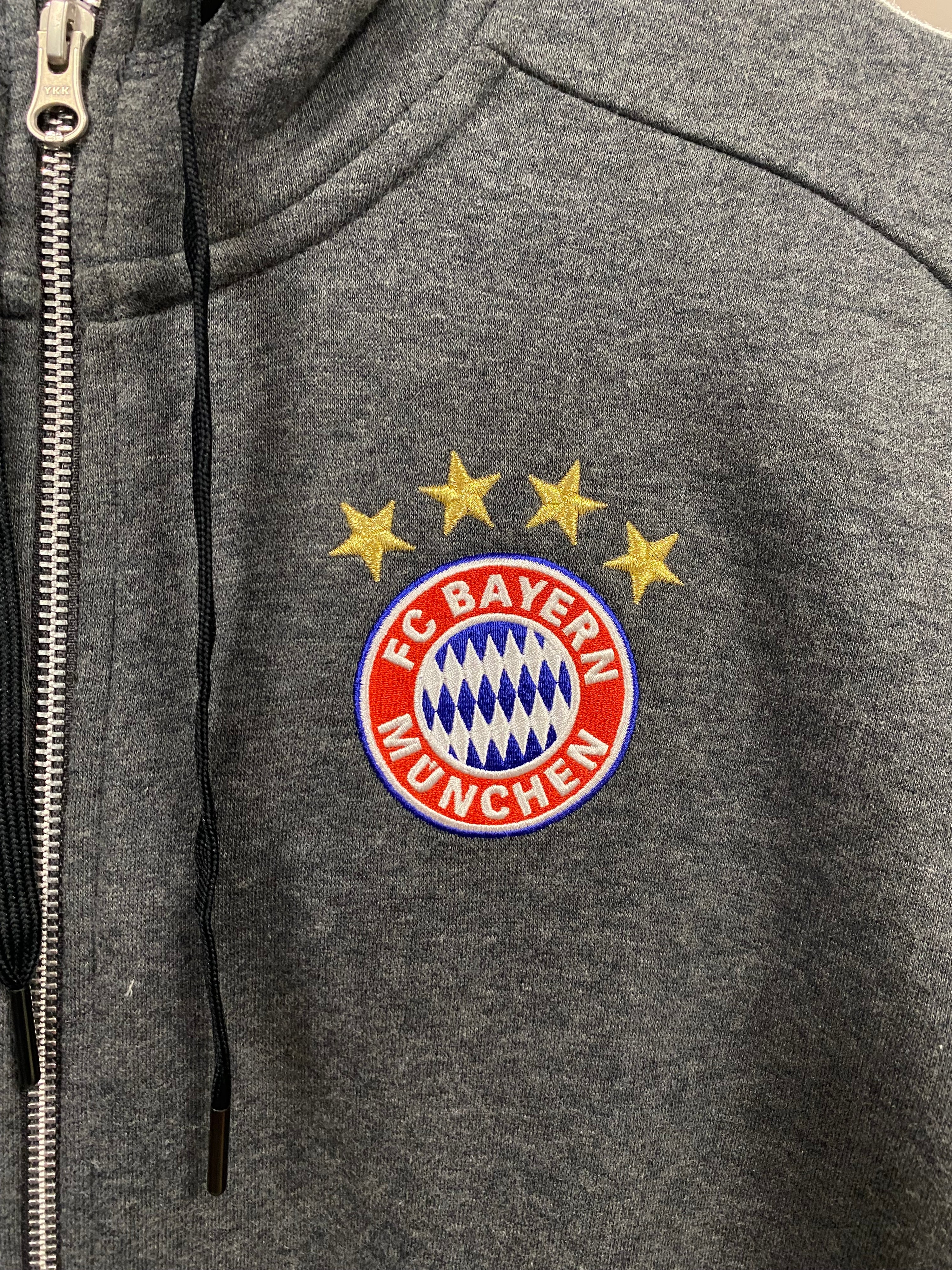 [S] Adidas x FC Bayern Grey Zip-up Hoodie