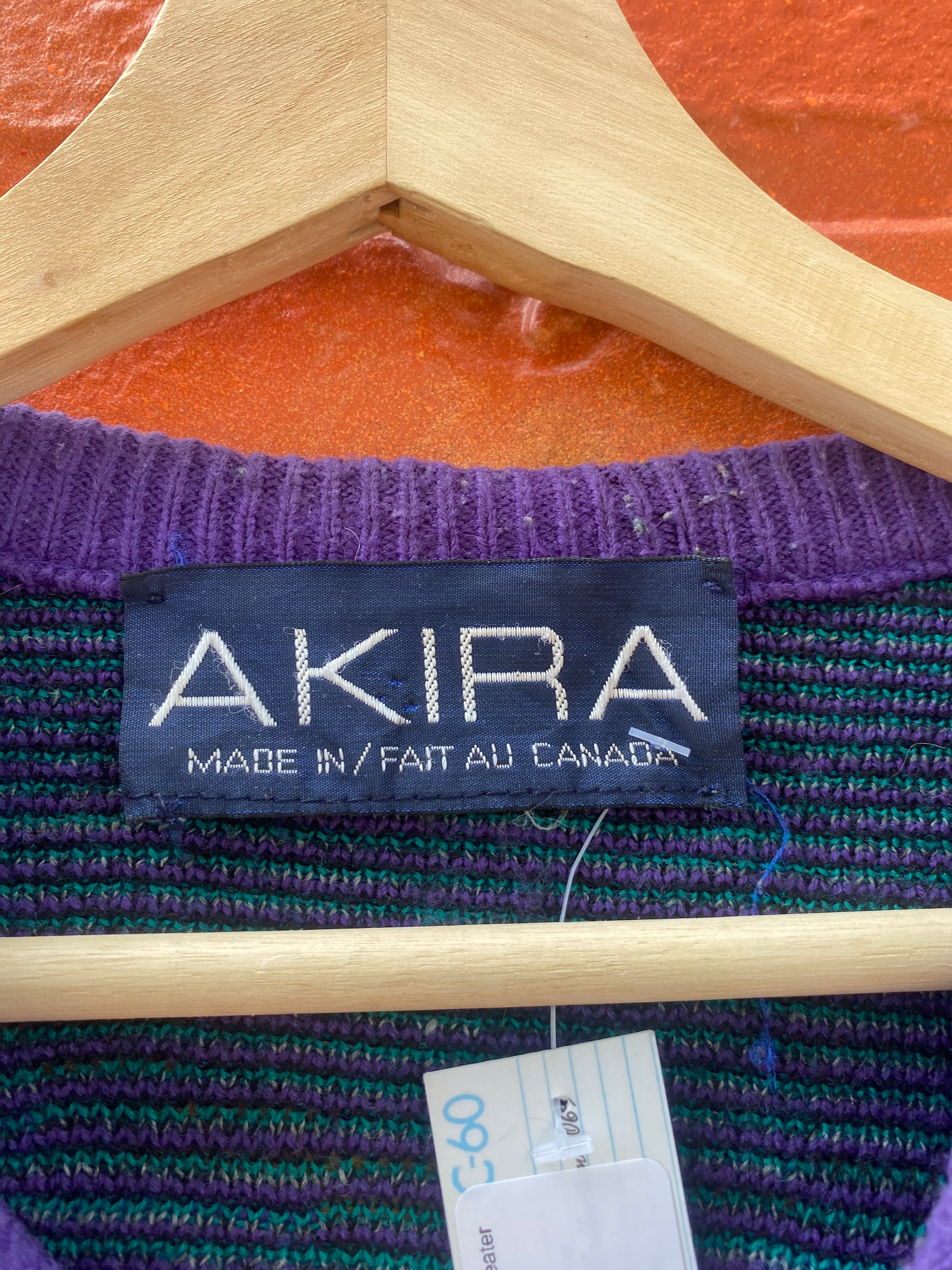 [L] Akira Purple/Green/Black Knit Sweater