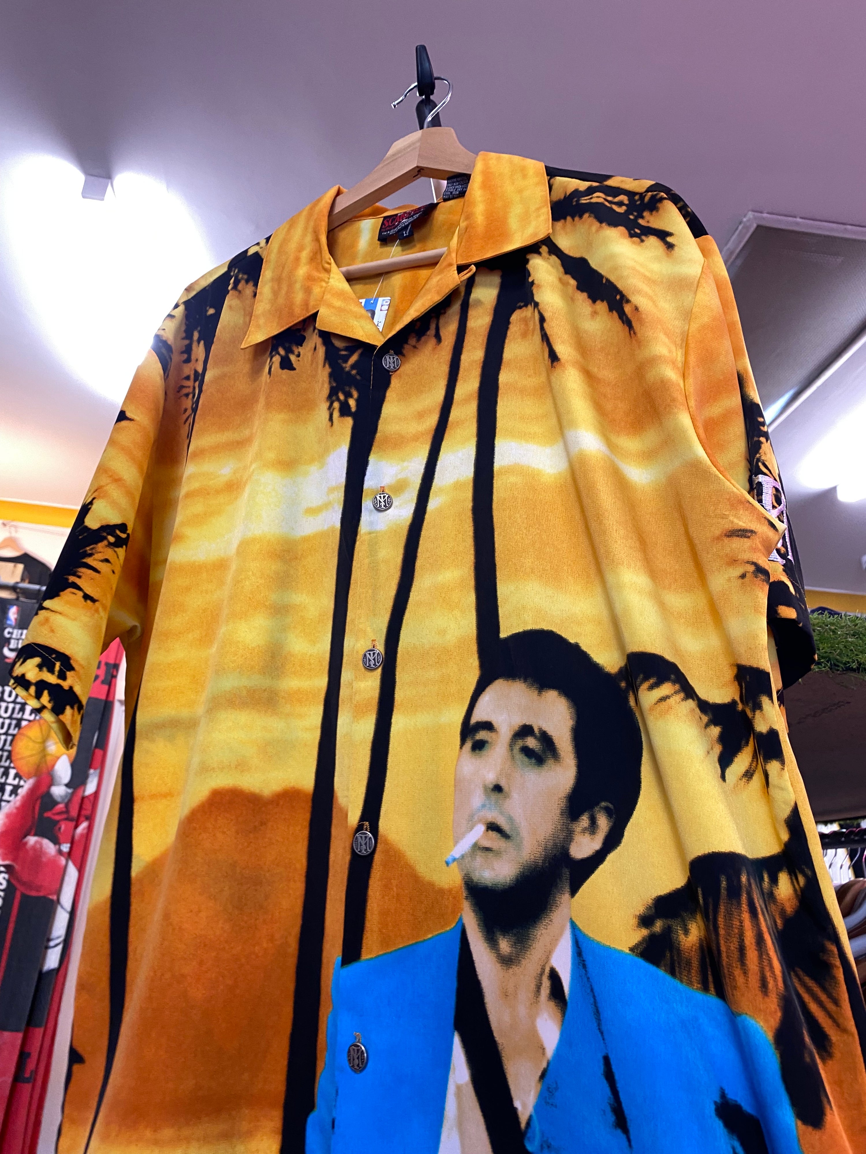 L - Scarface AOP Button Up Tee