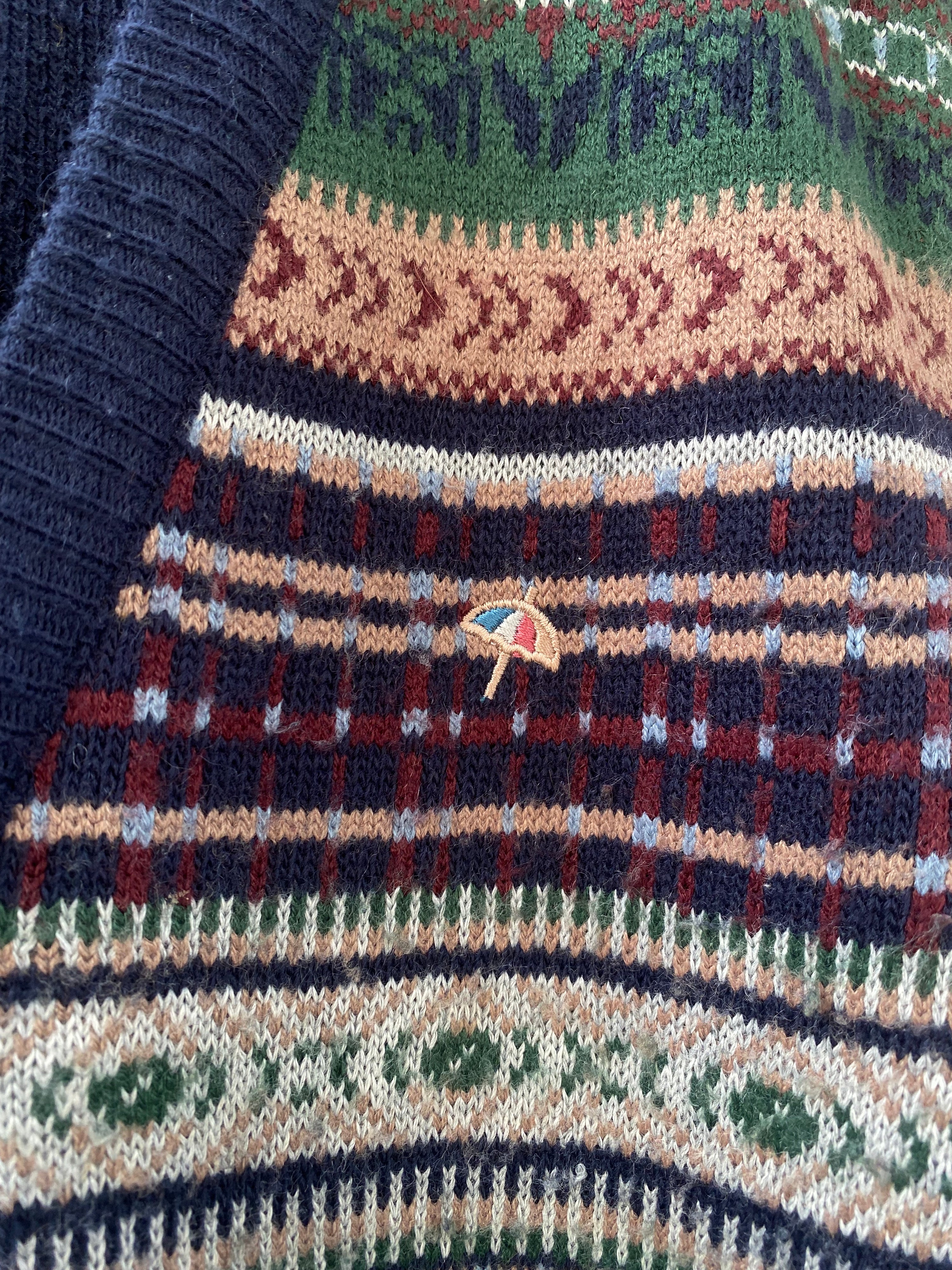 [L] Arnold Palmer Umbrella Logo Knit Cardigan