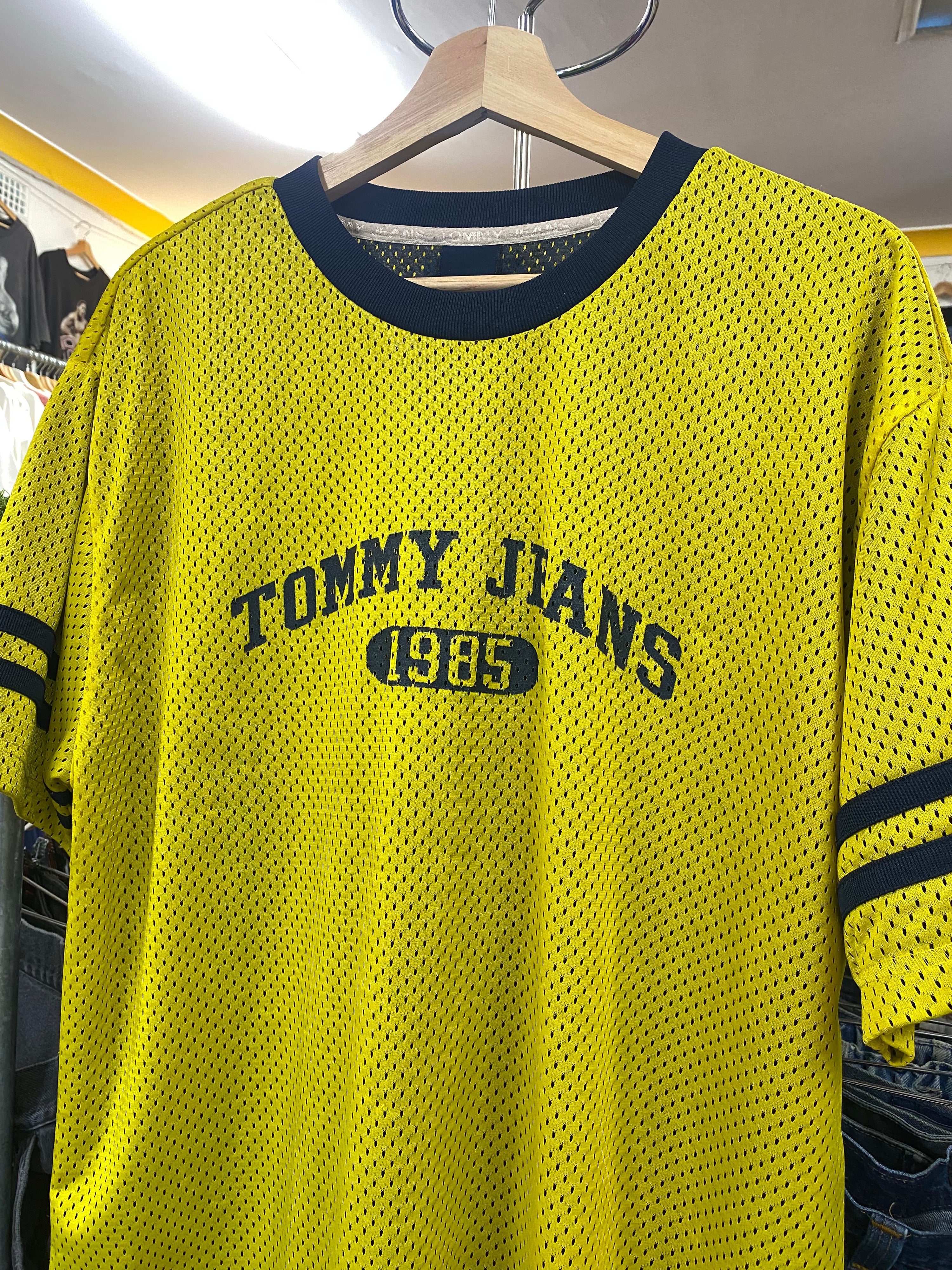 [XL] Tommy Jeans Yellow/Blue Mesh Jersey