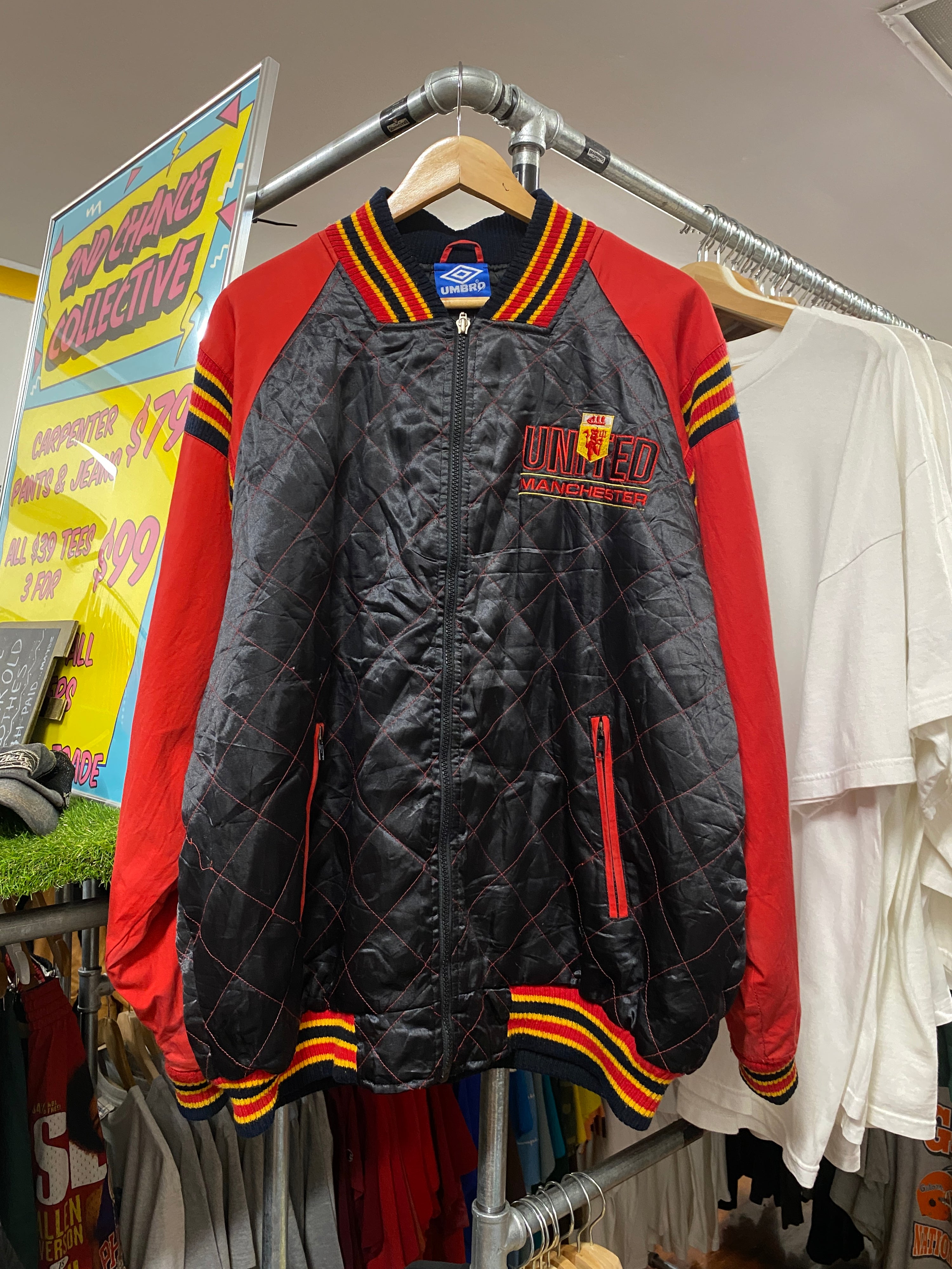 L - Vintage Manchester United x UMBRO Quilted Jacket