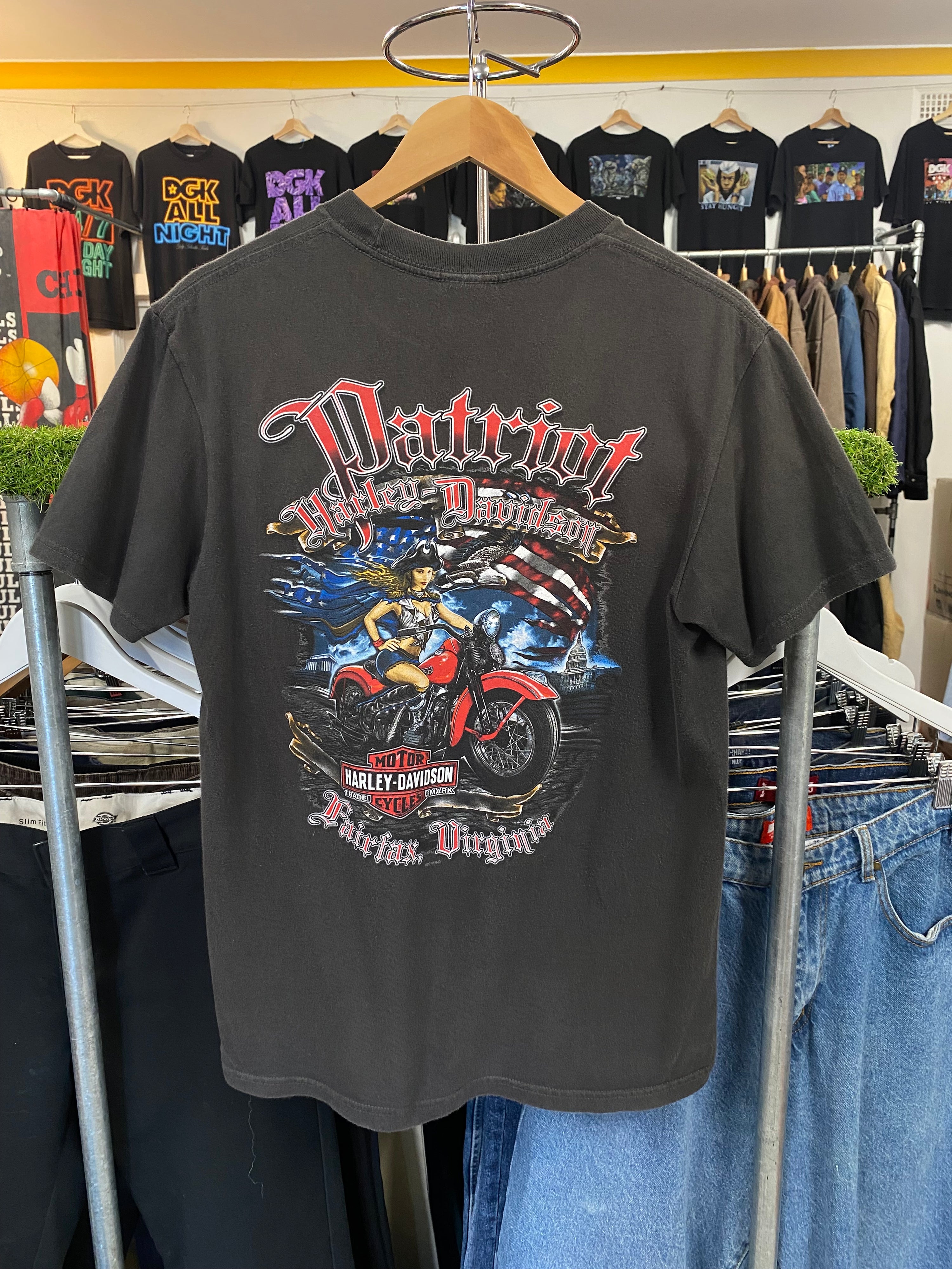 [M] Harley Davidson Patriot Fairfax, Virginia DS Pocket Tee