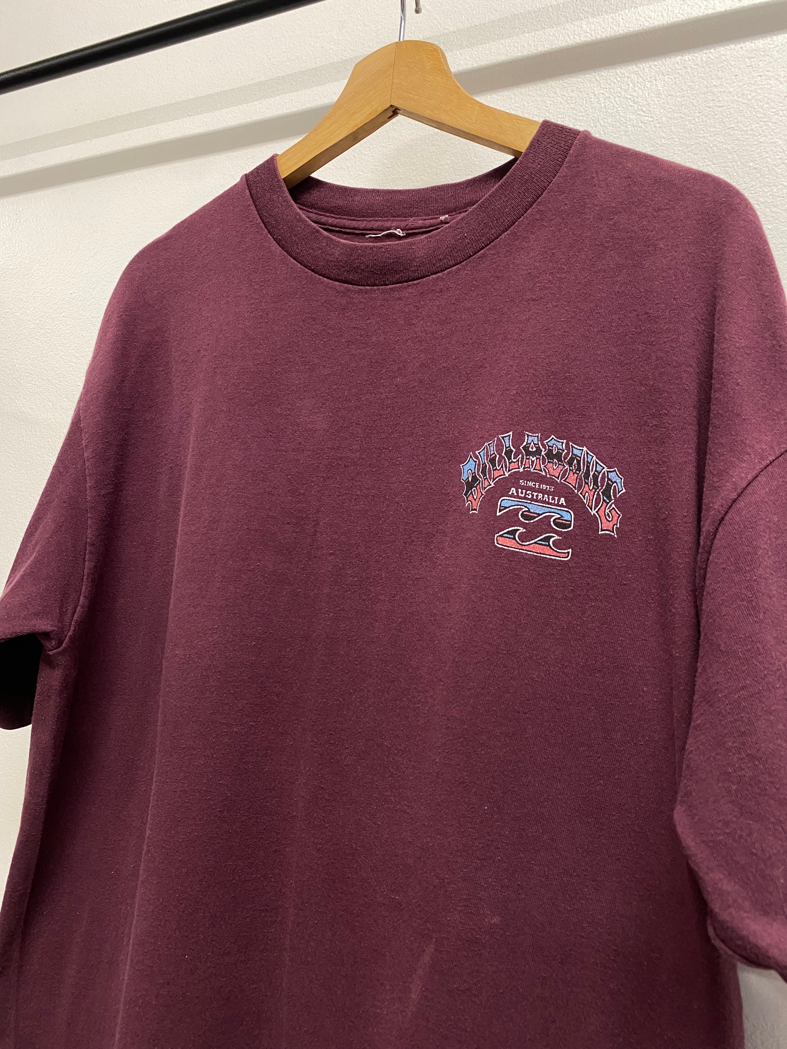 [L/XL] 1994 Billabong Double Sided Maroon Logo Tshirt