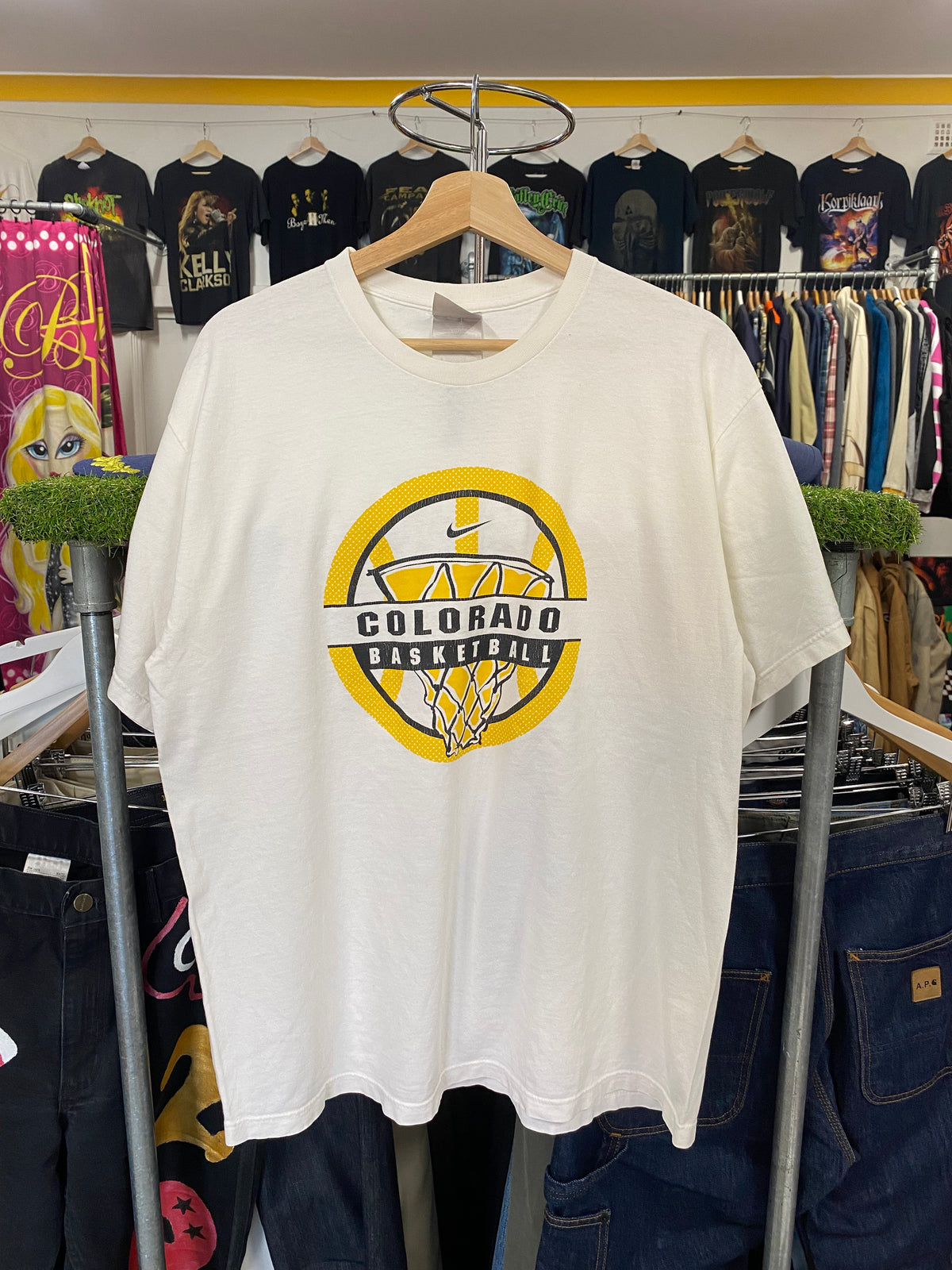L - Colorado Basketball 3 On 3 Champion DS White Tee