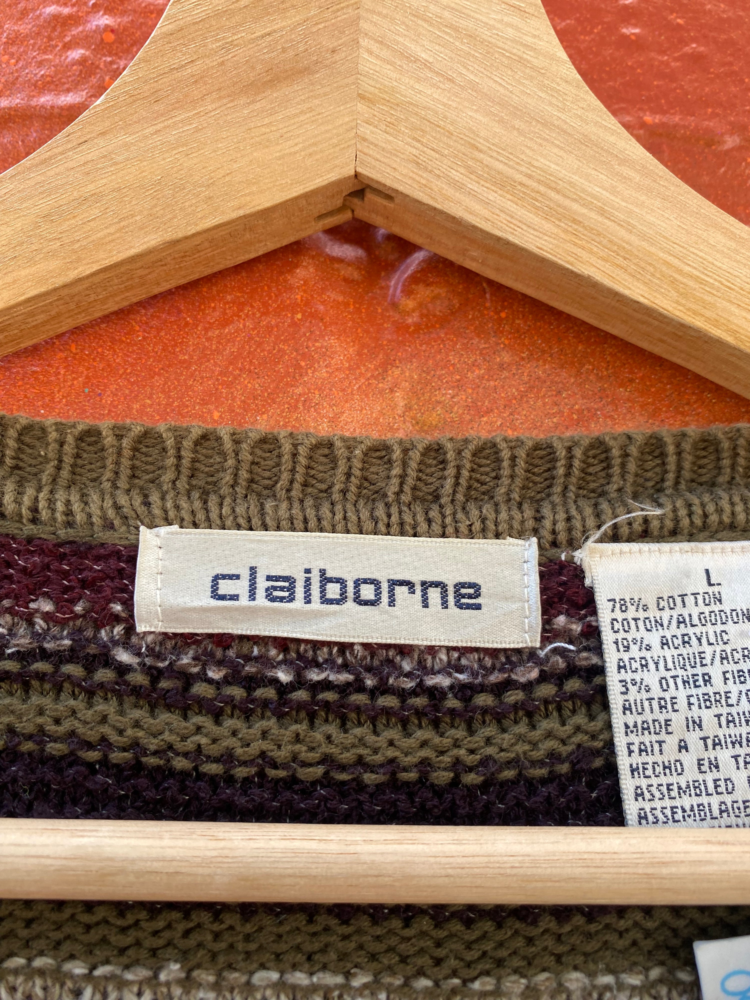[L] Claiborne Autumnal Coloured Knit Sweater