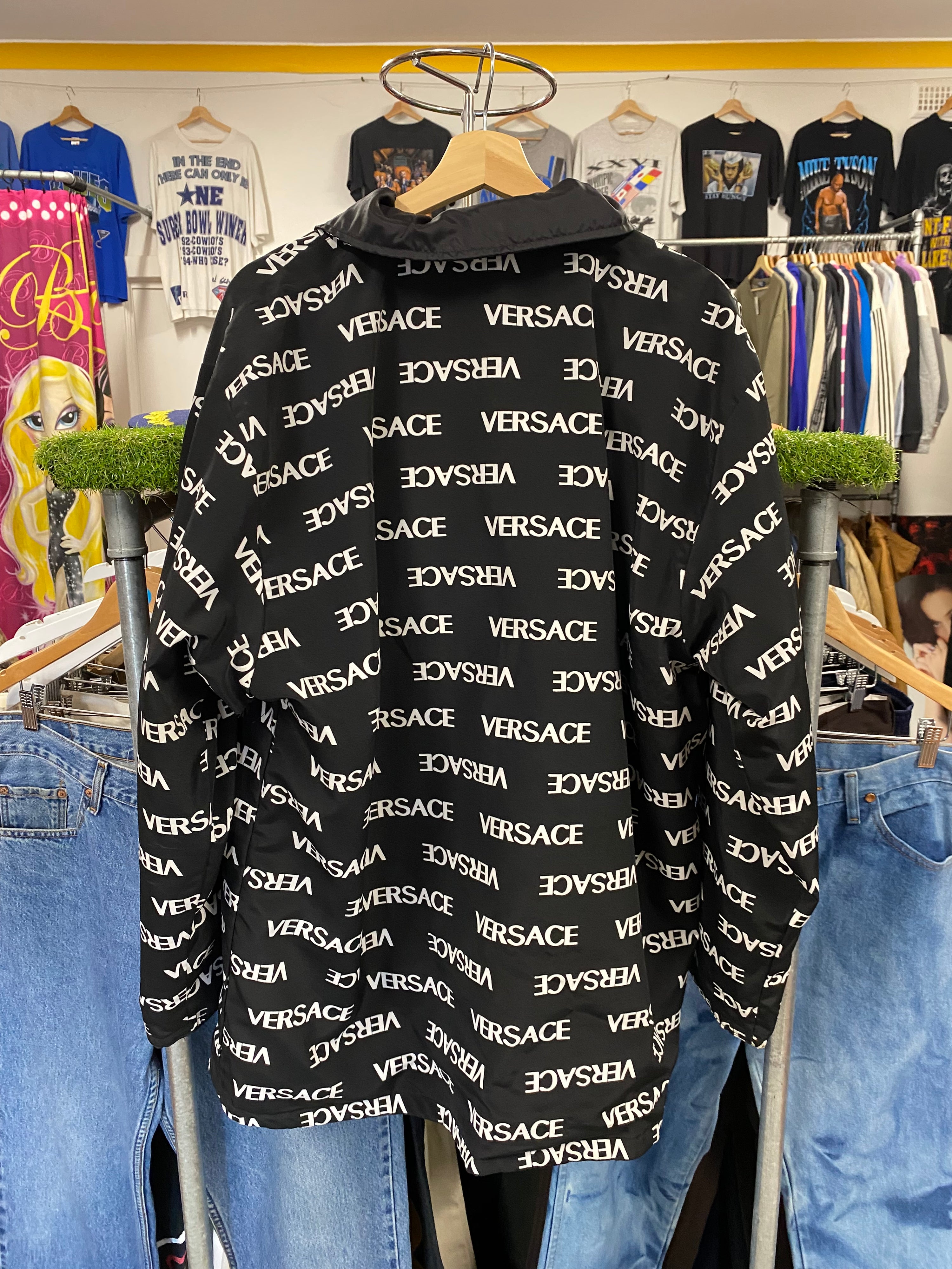 [XL] Bootleg Versace Black Zip-up Jacket