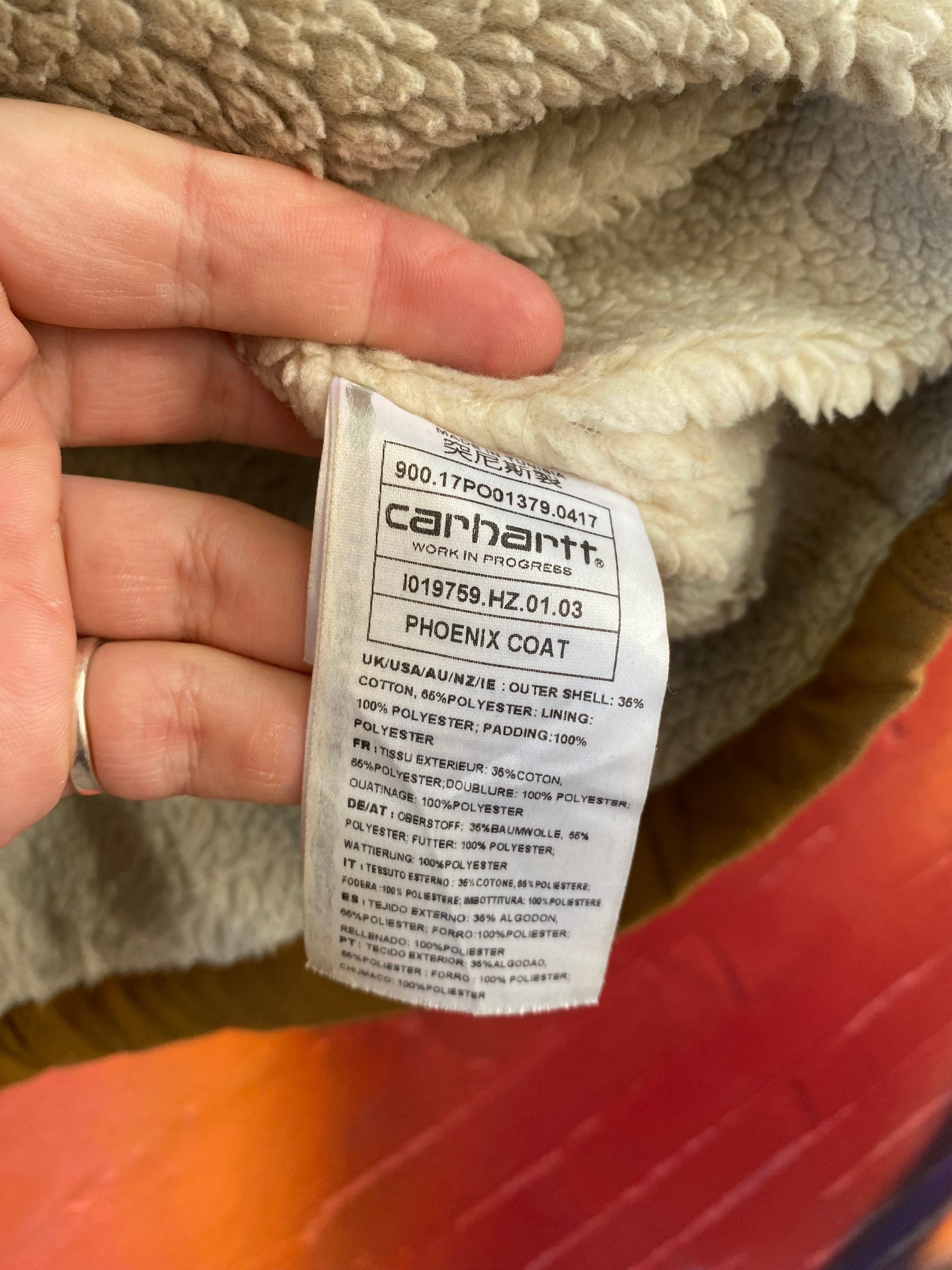 [L] Carhartt WIP Sherpa Lined Brown Chore Coat