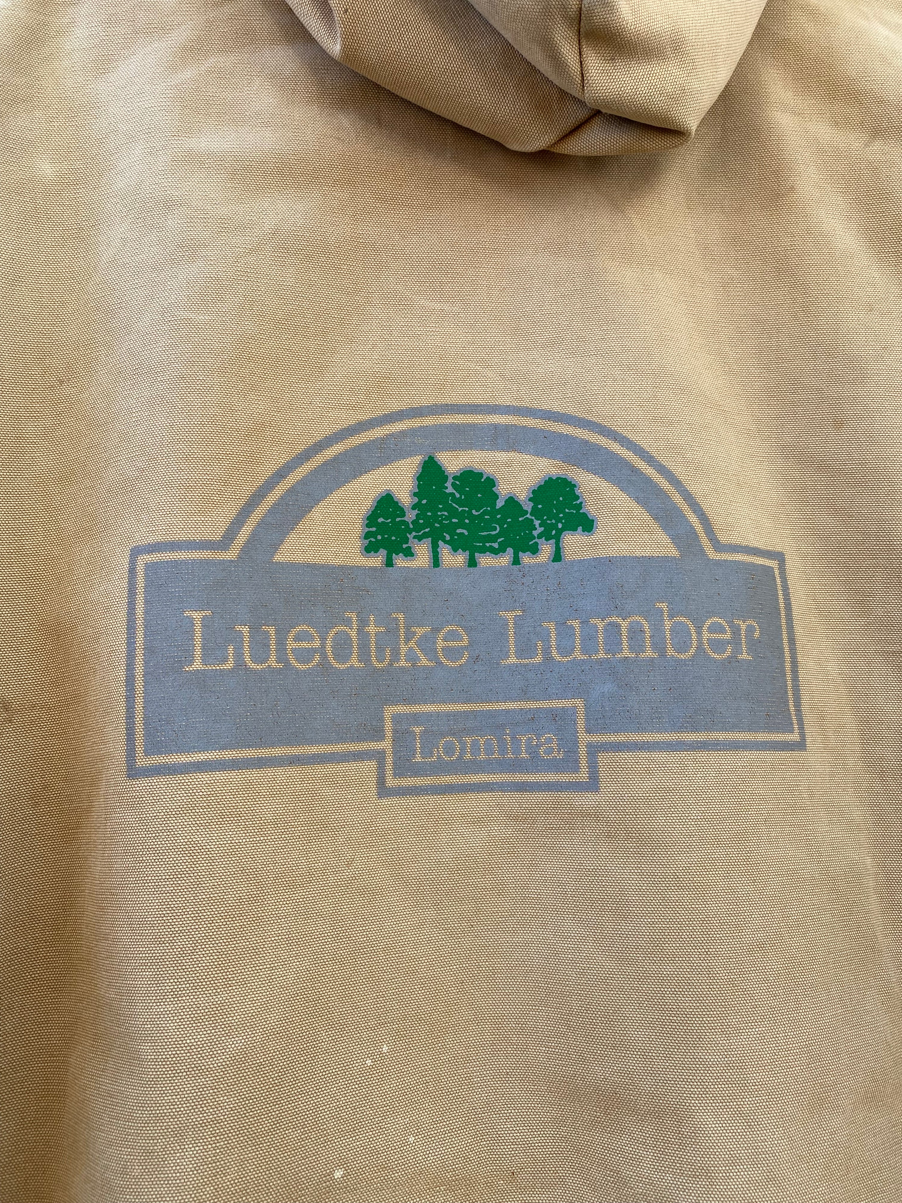 [2XL] Vintage Carhartt 'Luedtke Lumber' Tan Active Jacket