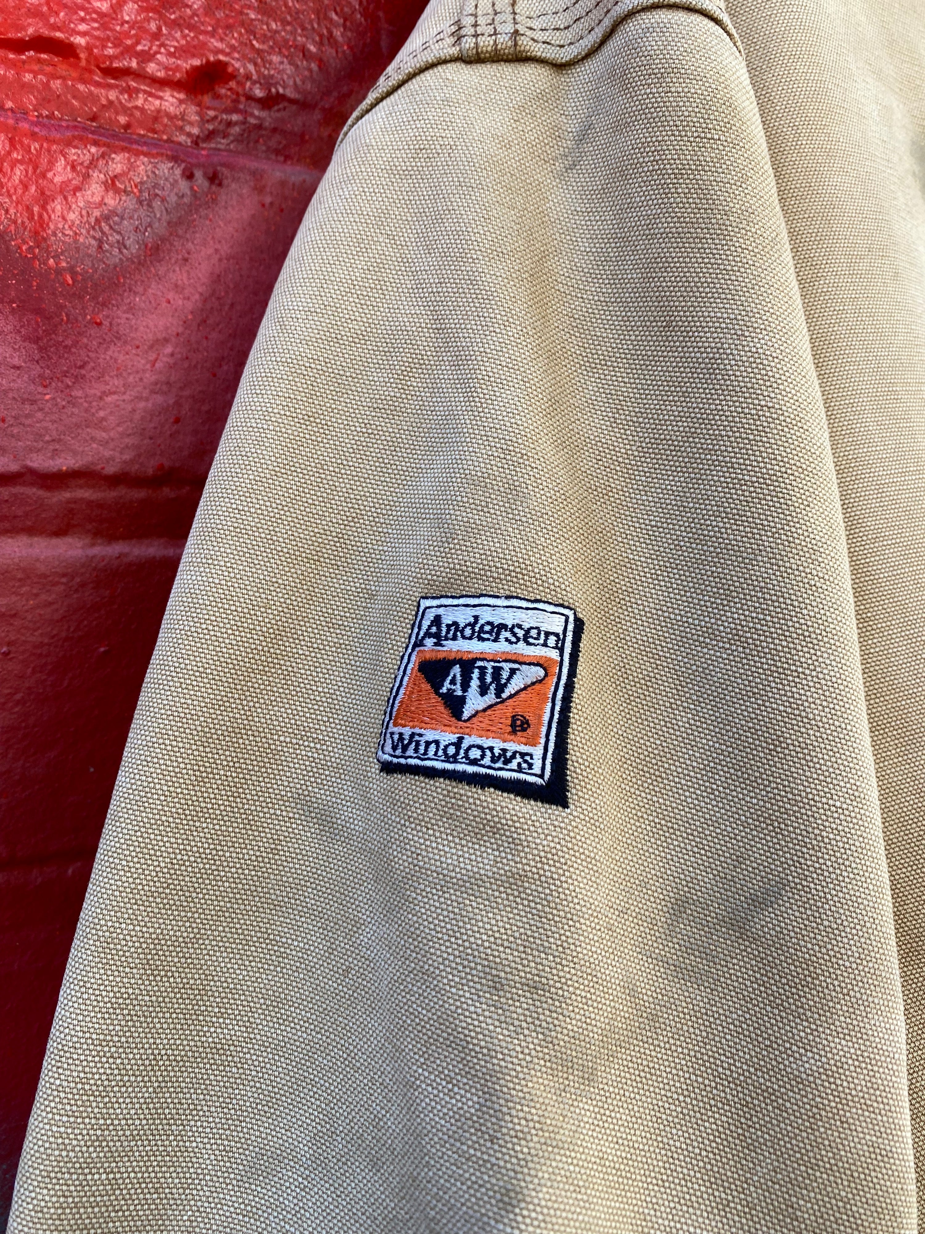 [2XL] Vintage Carhartt 'Luedtke Lumber' Tan Active Jacket