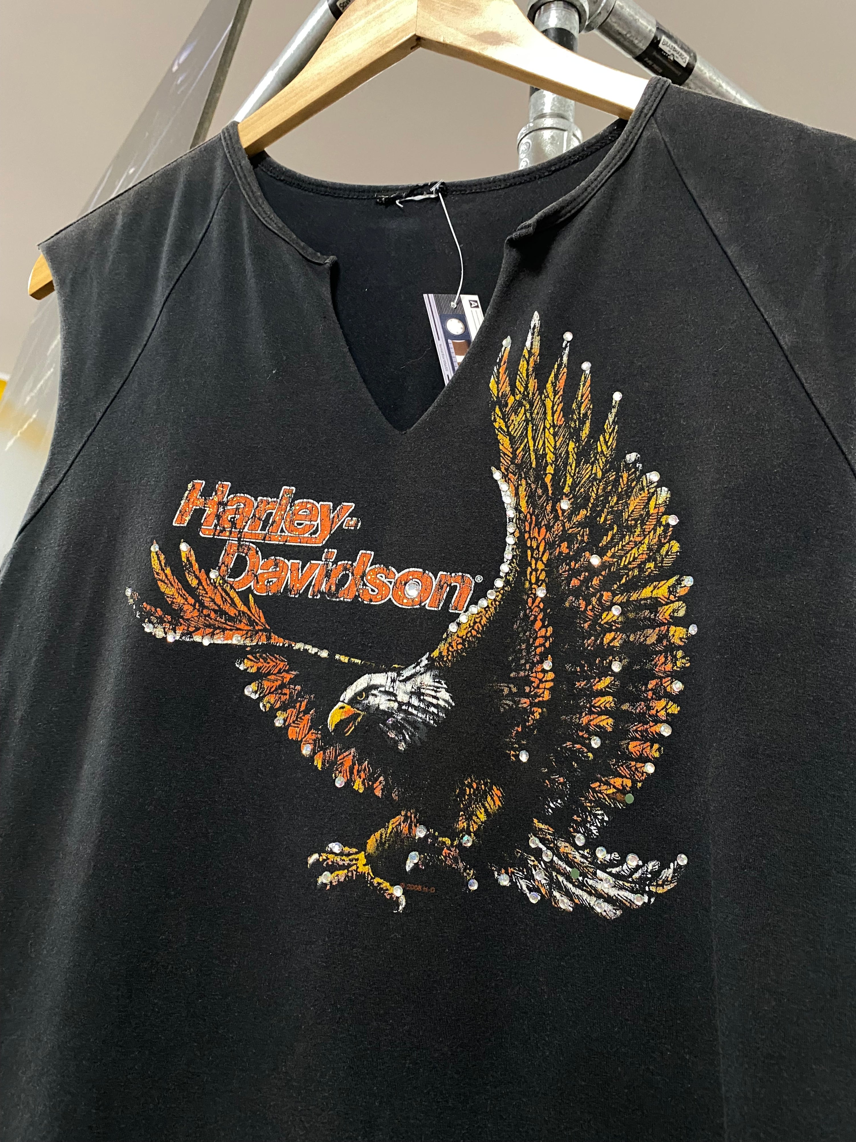 [M] Ladies Harley Davidson Sequin Eagle Tee
