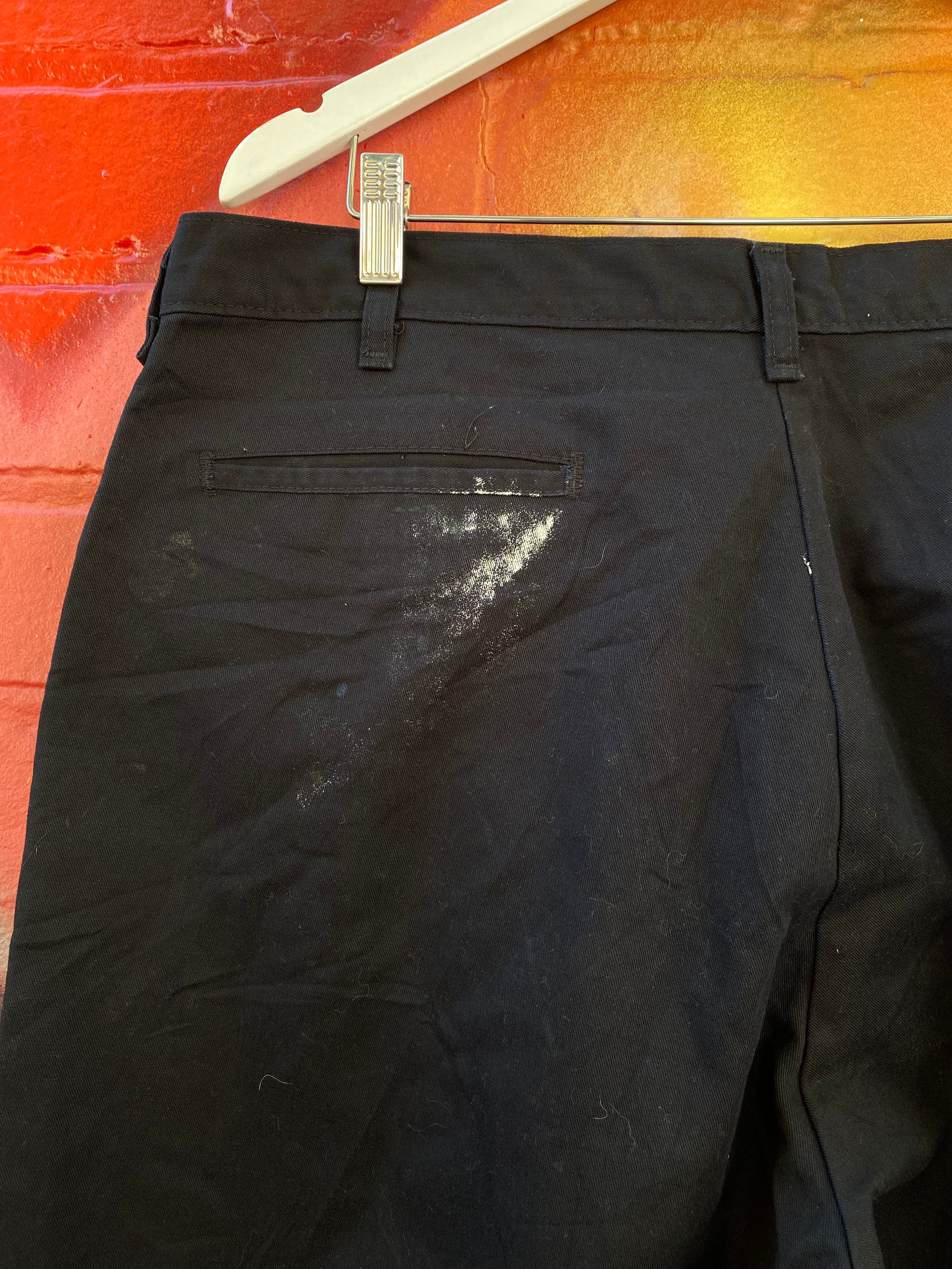 [38] Dickies Black Double Knee Work Pants D130