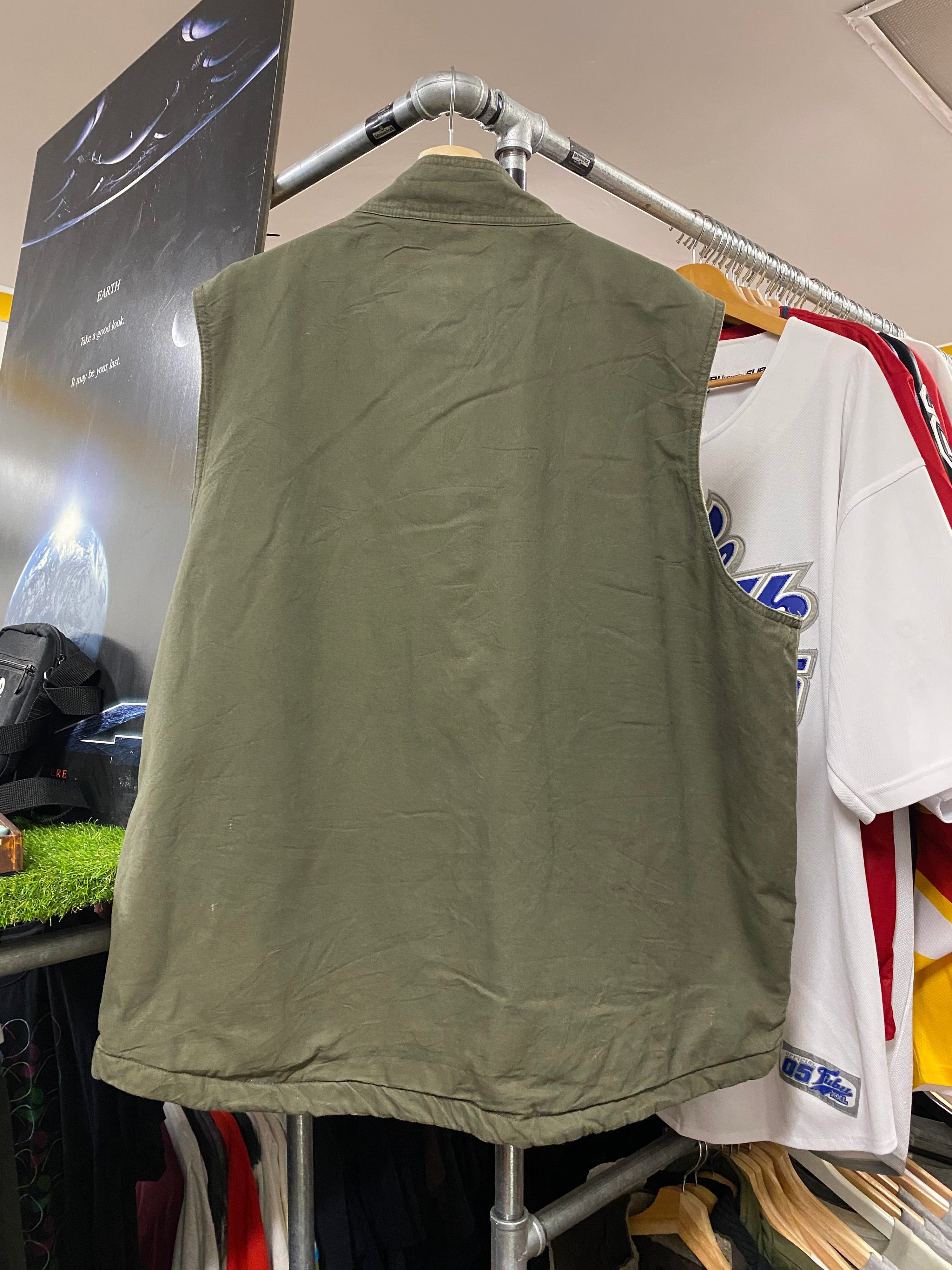 [2XL] Wolverine Fleece Lined Green Vest