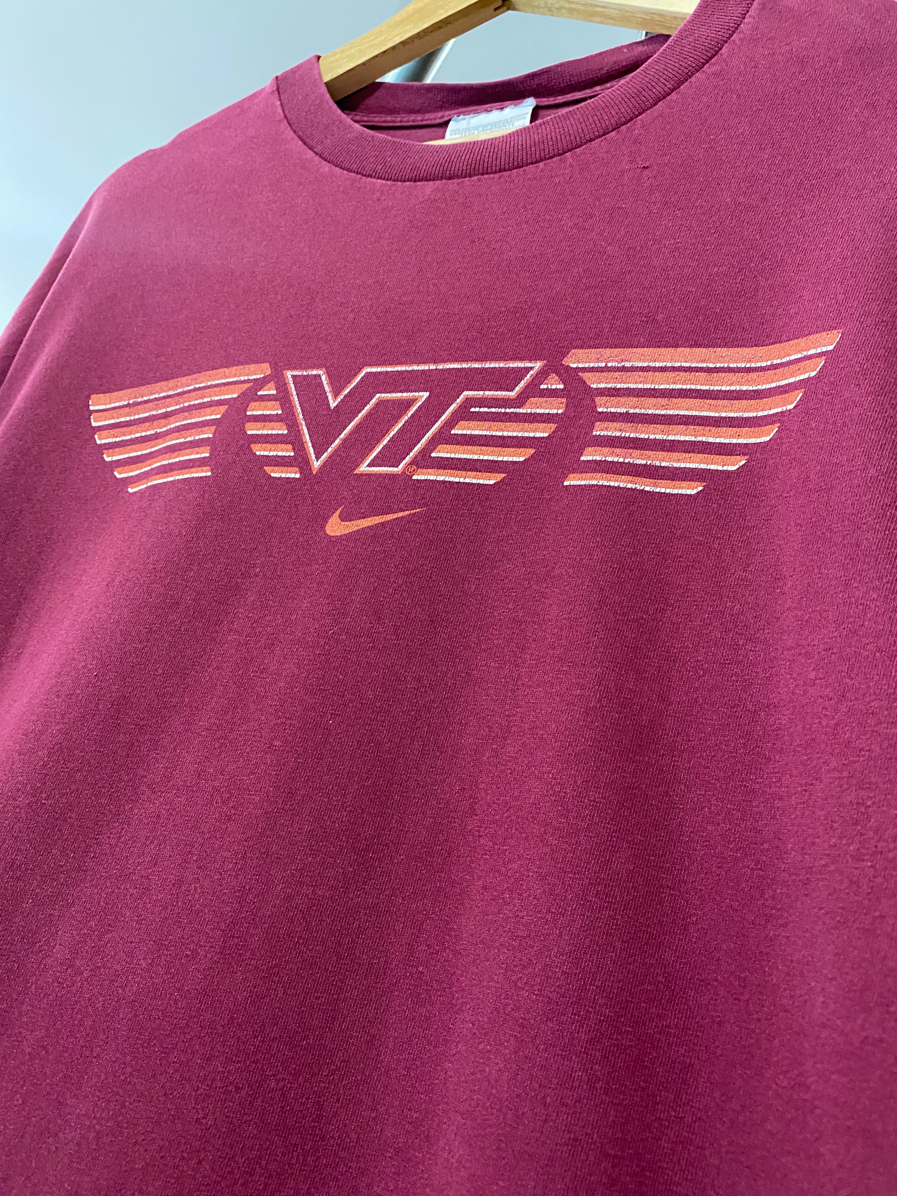 L - Nike Virginia Tech VT Maroon LS