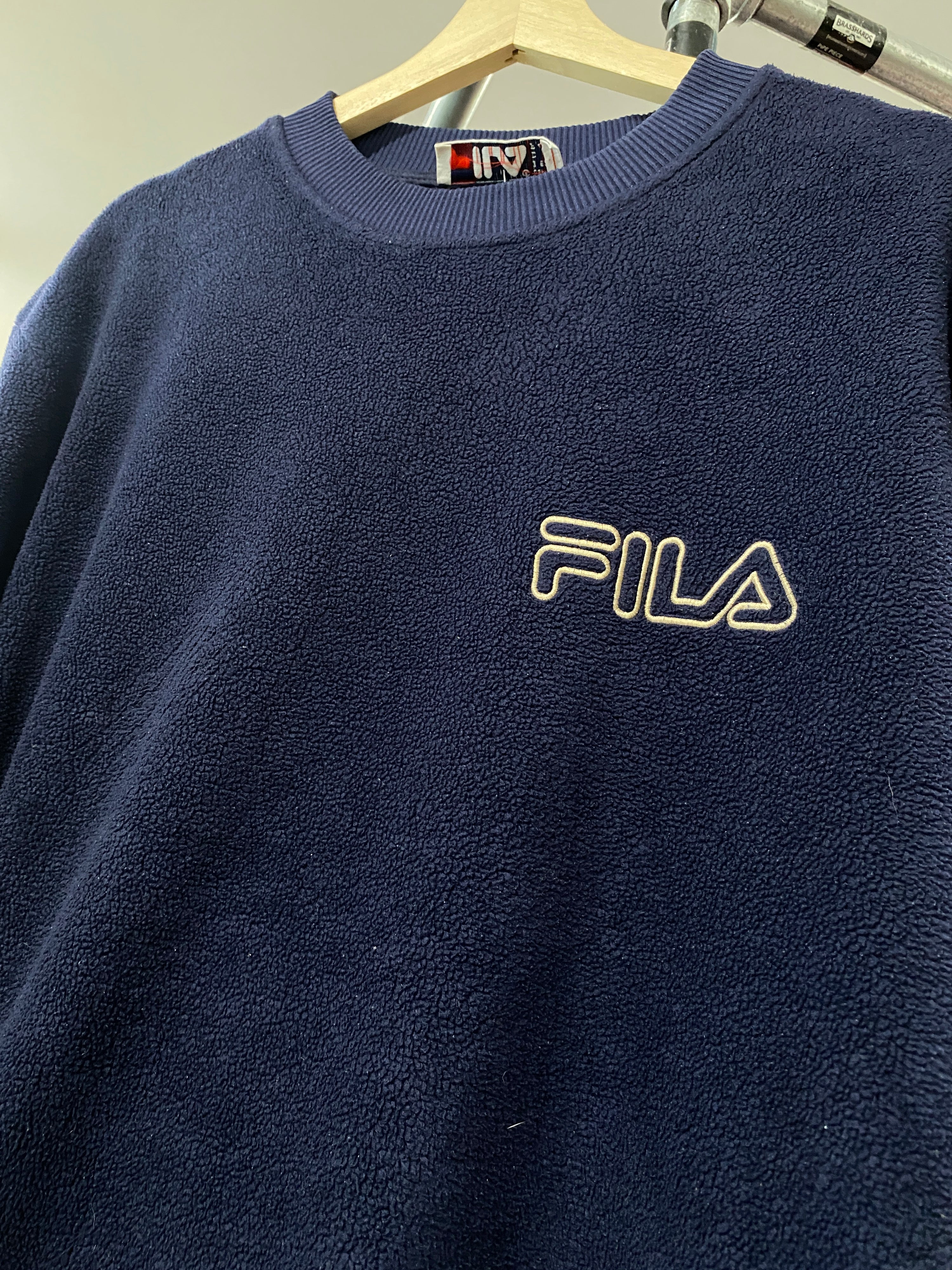 L - FILA Dark Blue Cuffed Fleece