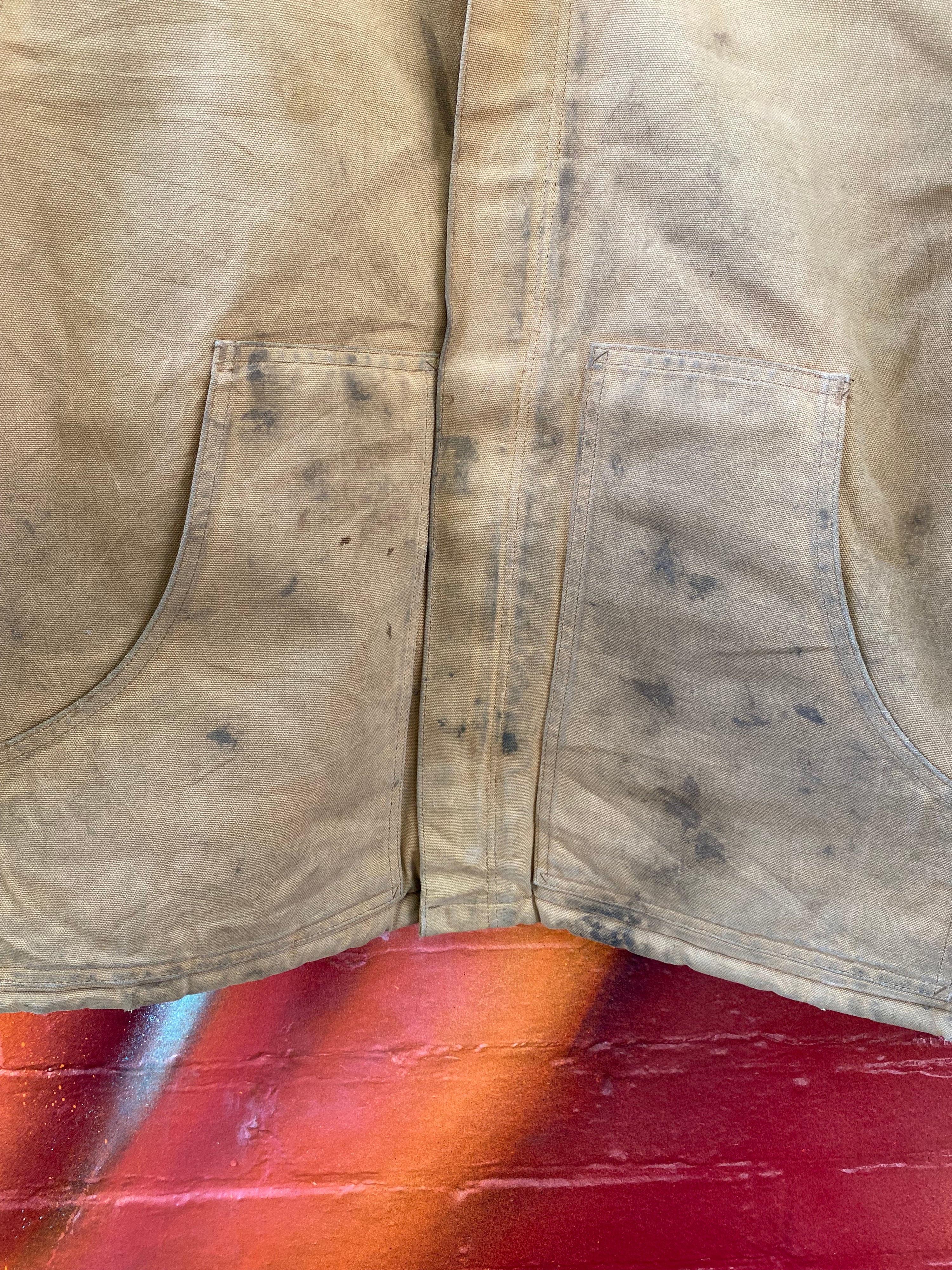 [XL] Carhartt Thrashed Tan Chore Jacket Blanket Lined