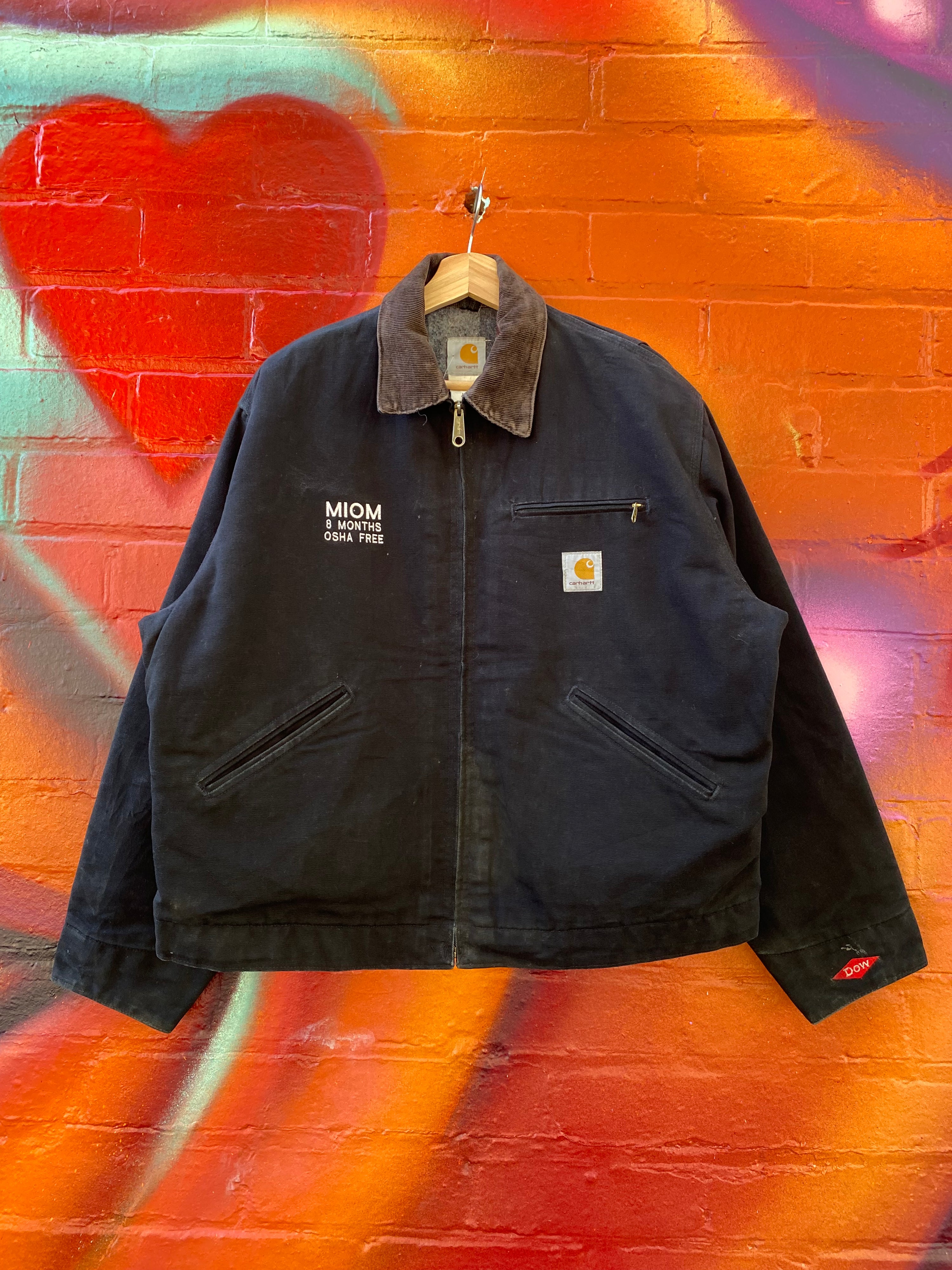[L] Vintage Carhartt Blanket Lined Black Detroit Jacket MIOM