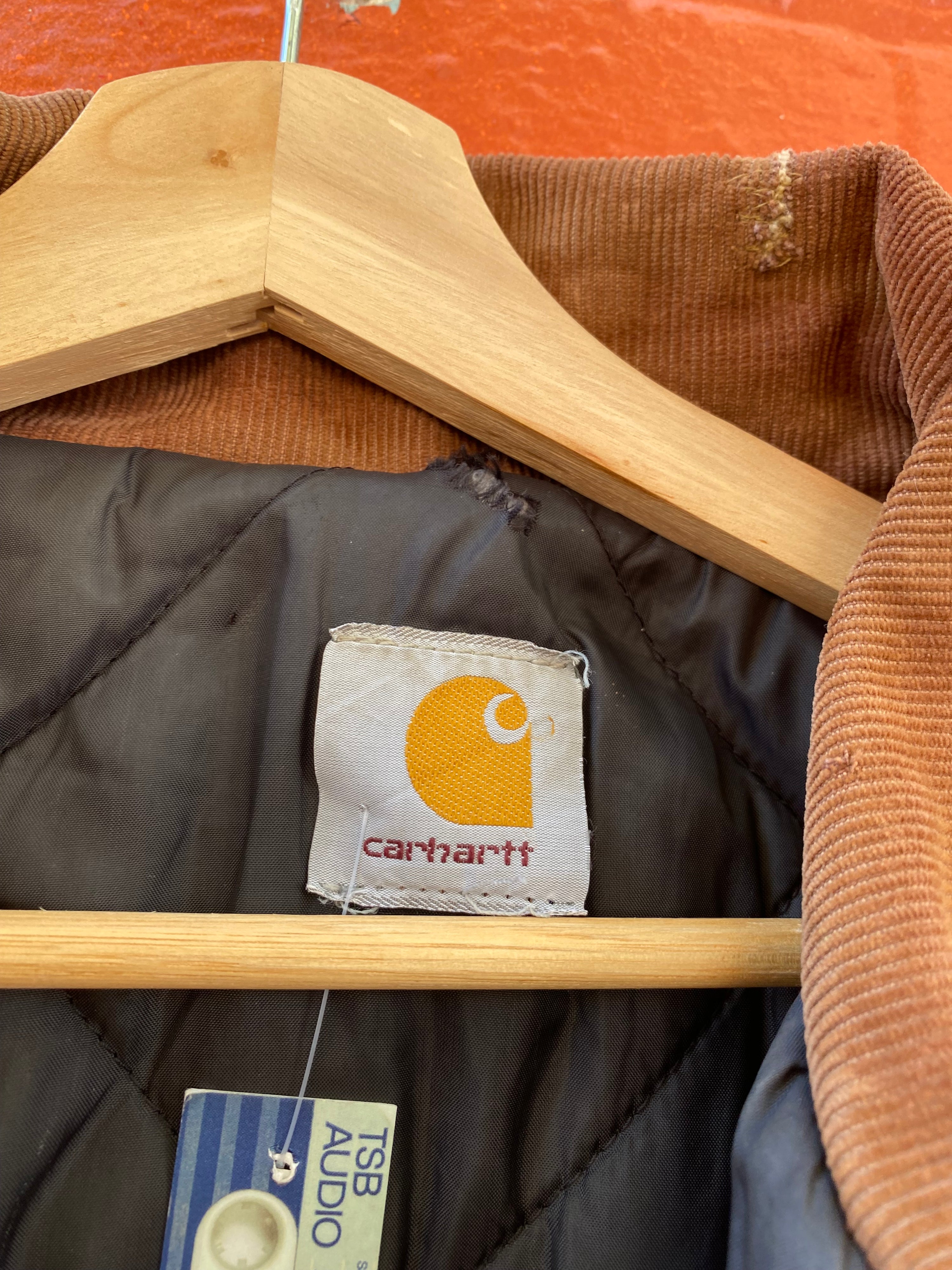 [L/XL] Vintage Carhartt Tan Chore Jacket Quilt Lined