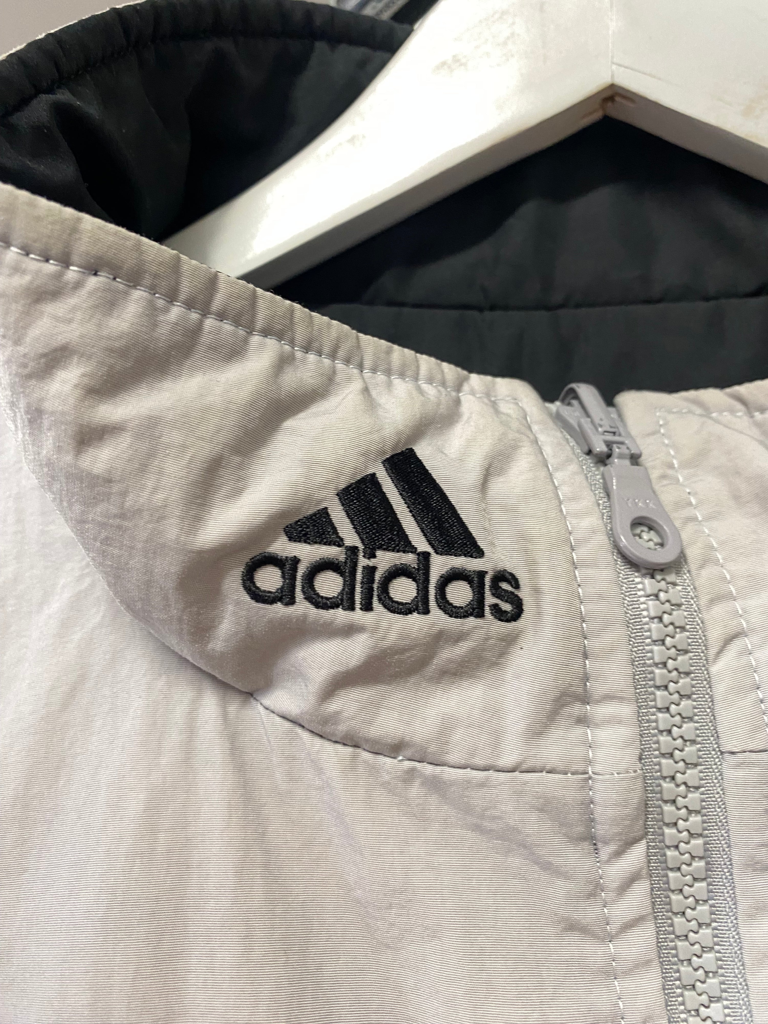 [2XL] 2002 Adidas Black/Grey Reversable Jacket