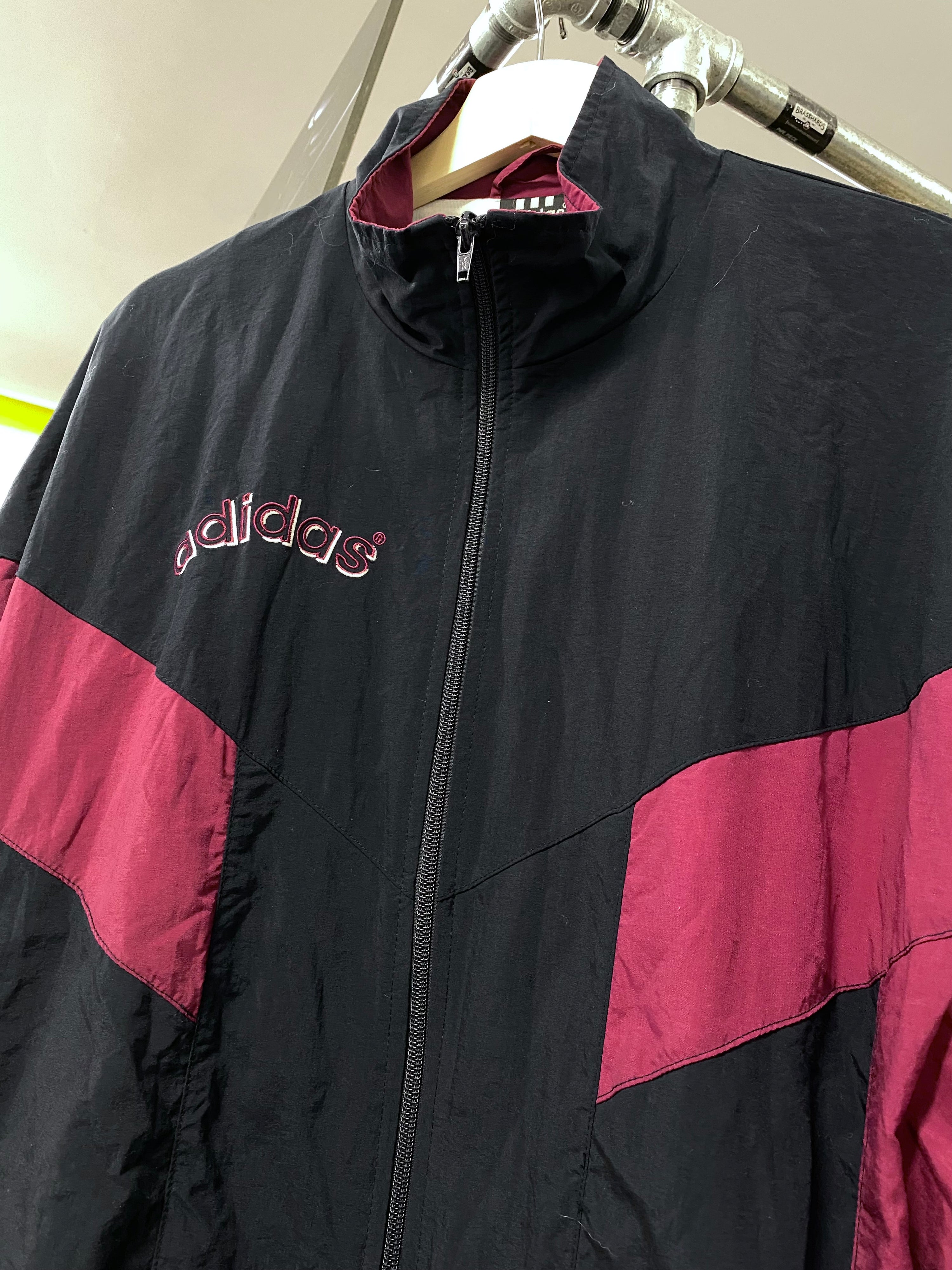 [XL] 1990s Adidas Zip Up Blue/Maroon Windbreaker