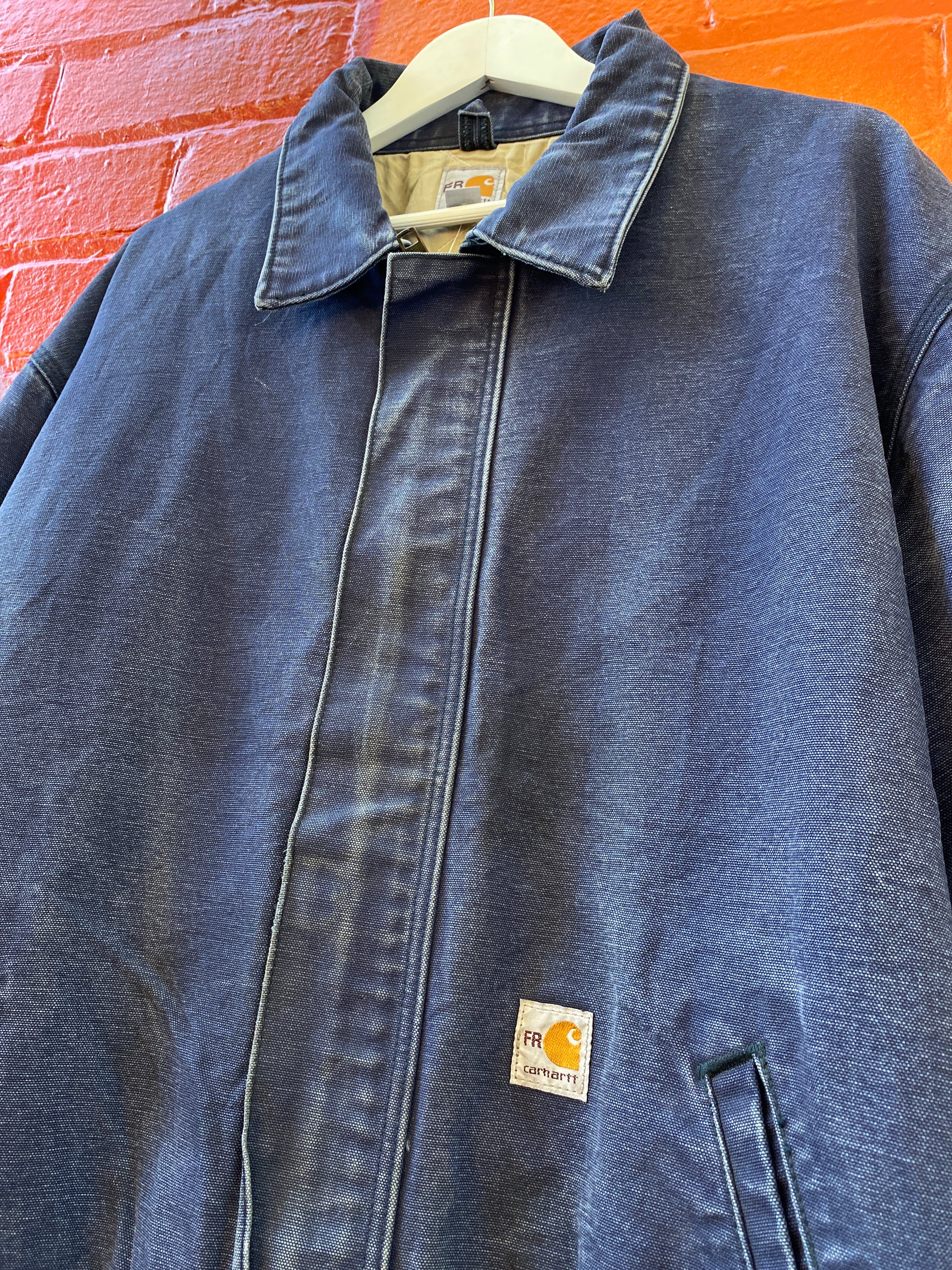 2XL - Carhartt Fire Resistant Detroit Jacket Navy Blue